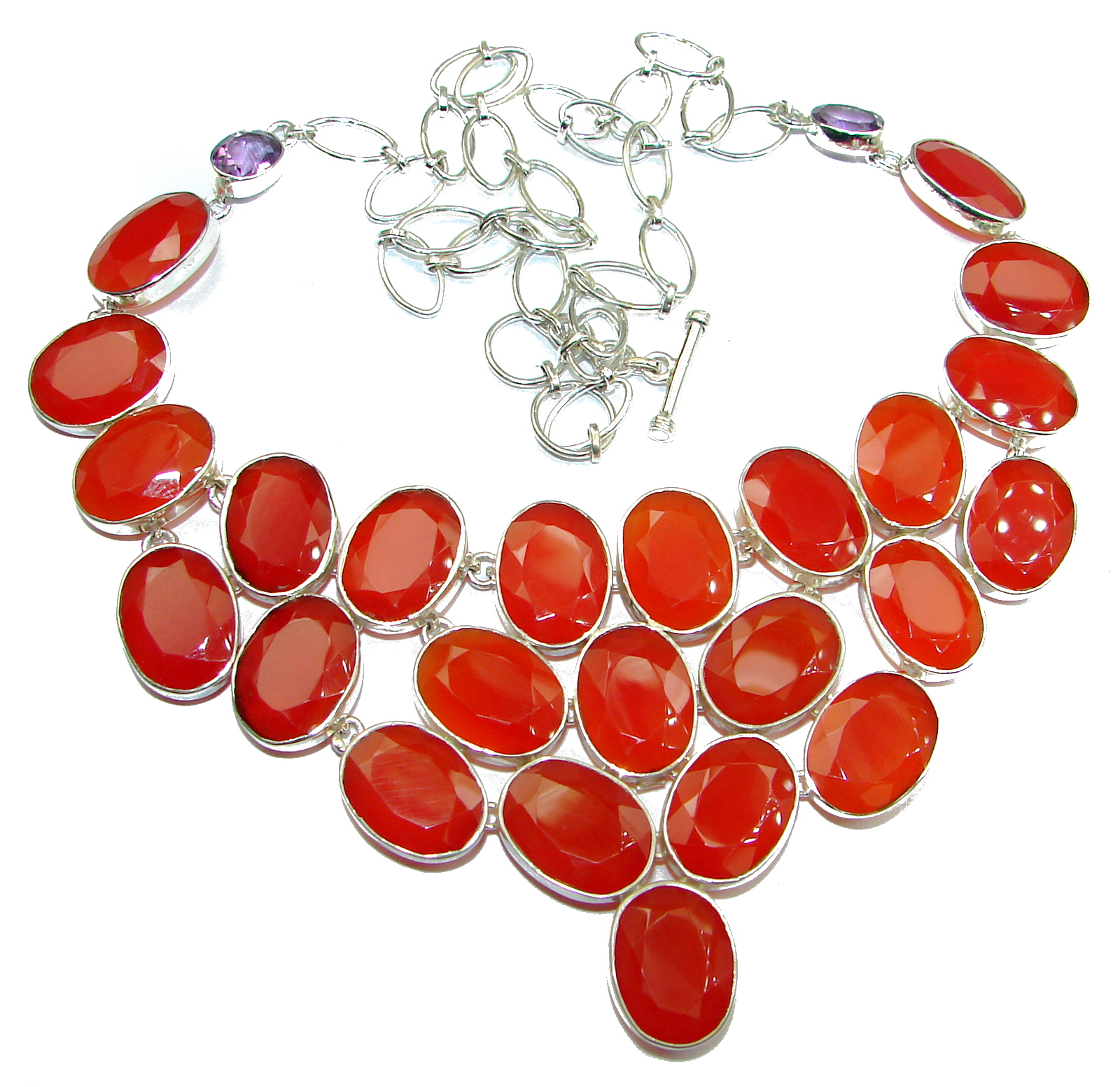 Jumbo Natural Bold Carnelian .925 Sterling Silver handmade Necklace