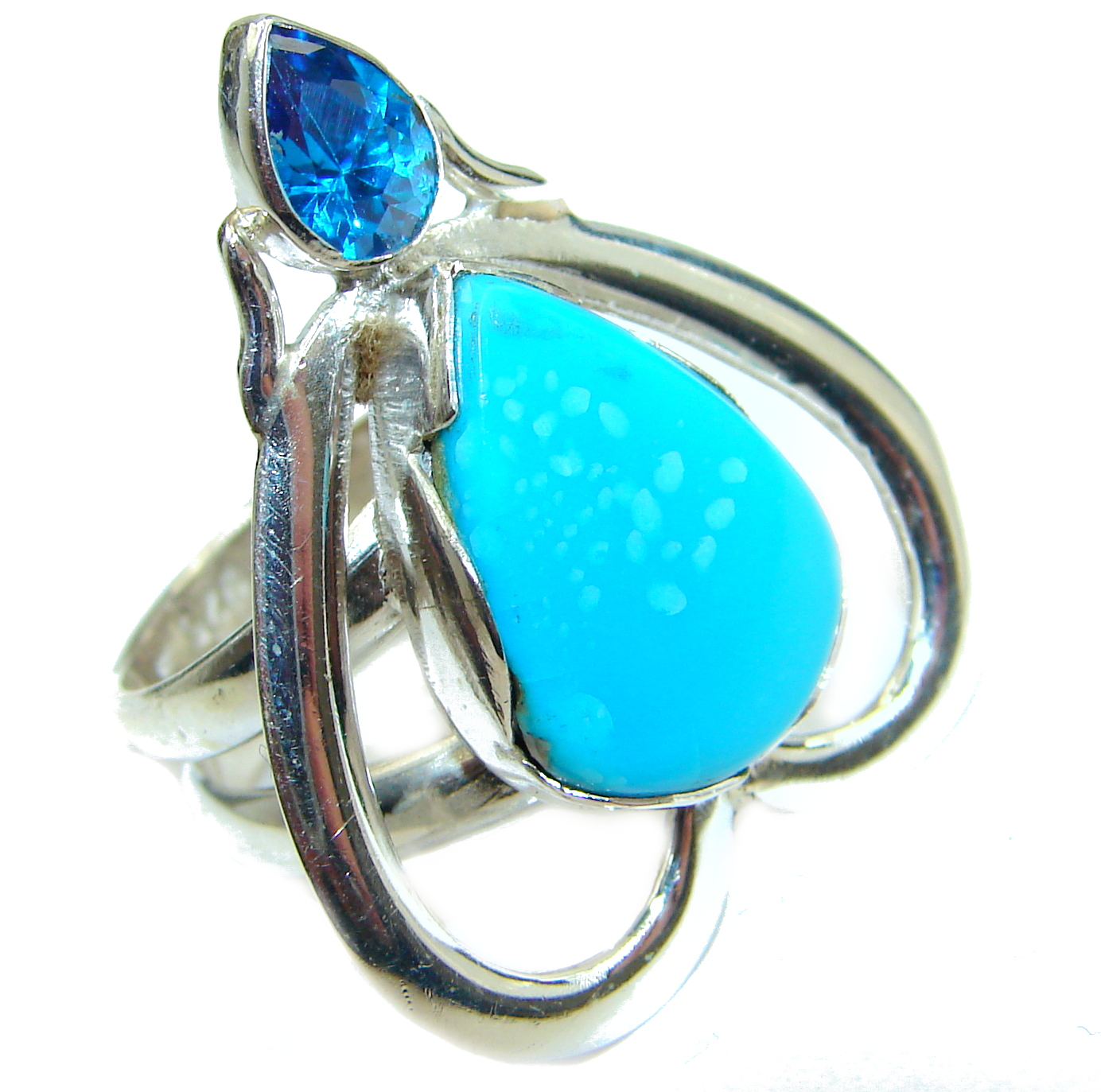 Genuine Sleeping Beauty Turquoise .925 Sterling Silver Ring size 6
