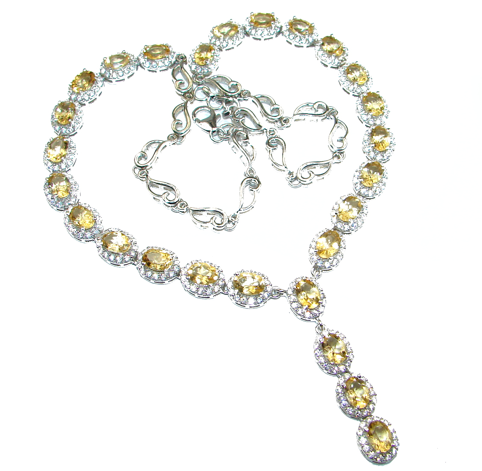 Sublime genuine Citrine .925 Sterling Silver handcrafted necklace