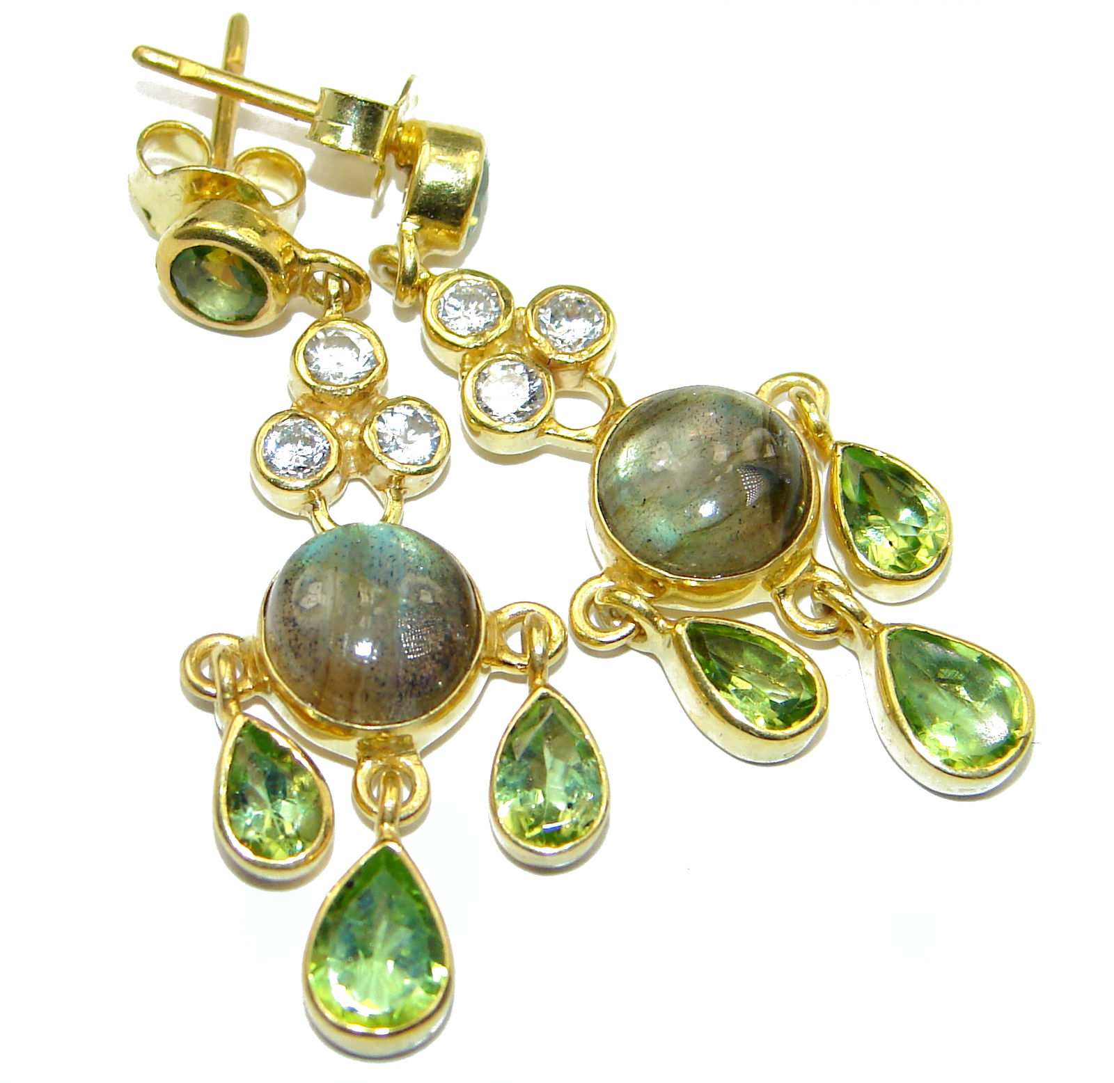 Perfect genuine Labradorite .925 Sterling Silver handmade earrings