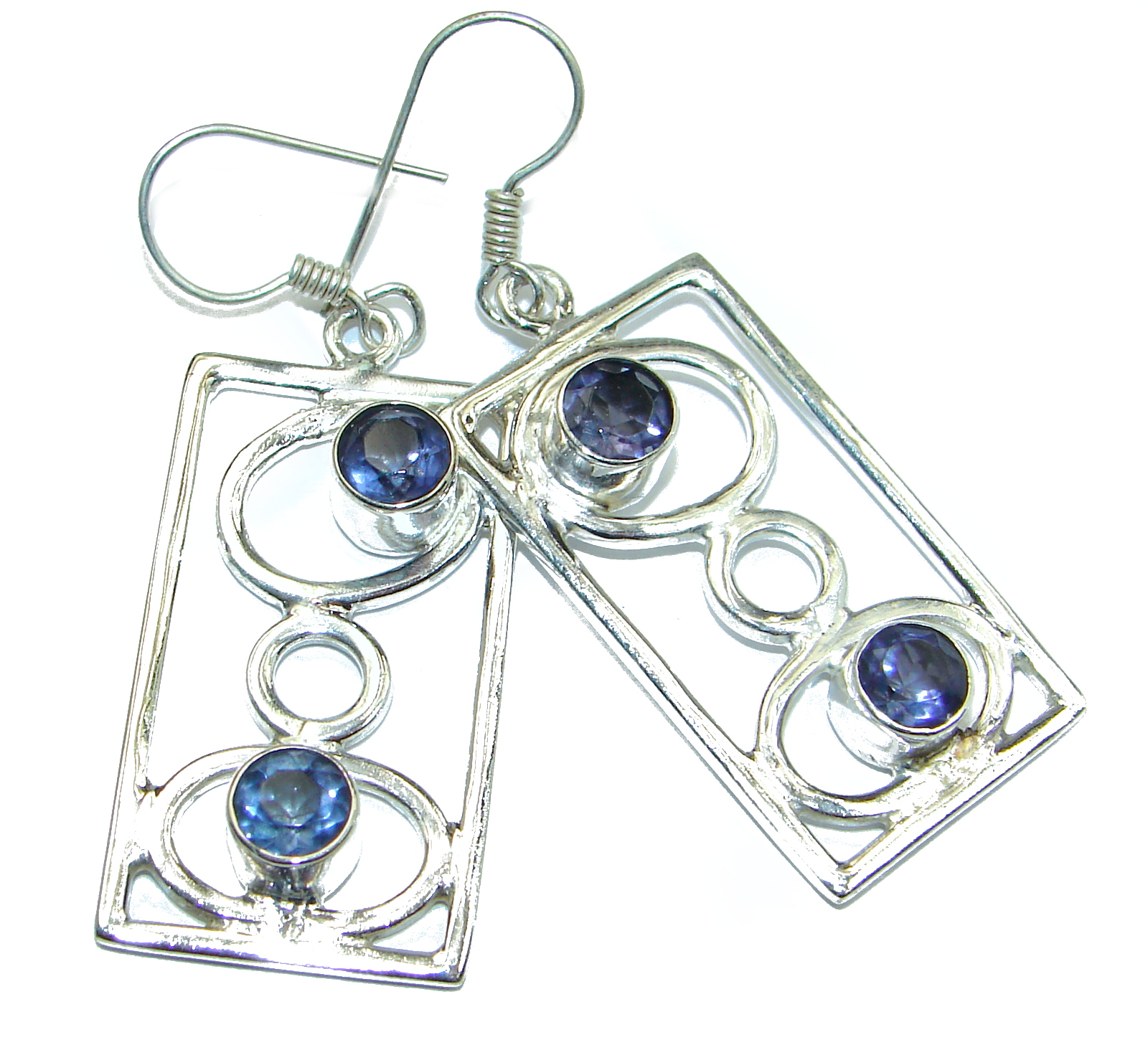 Secret Beauty Purple Iolite .925Sterling Silver earrings
