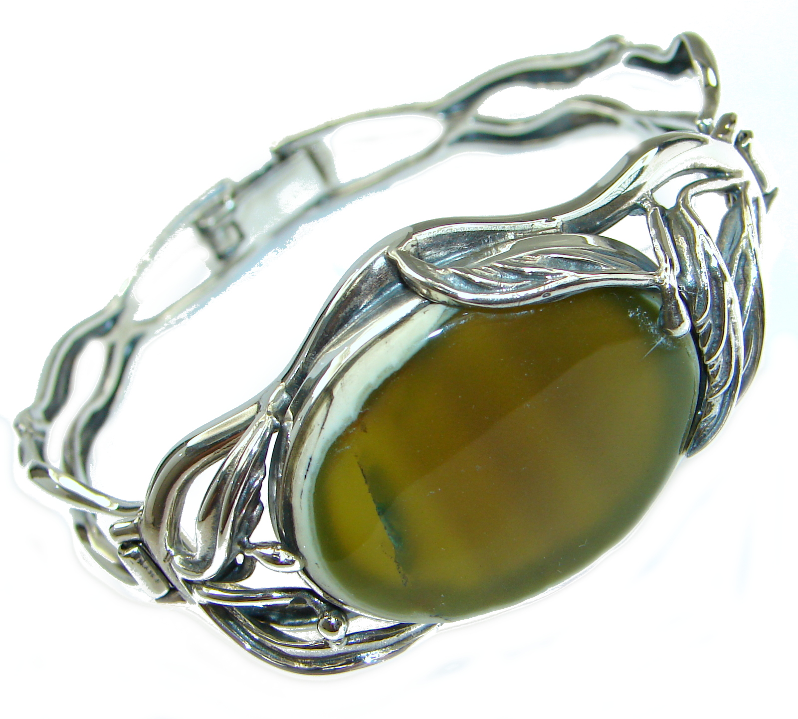 Bohemian Style Excellent quality Imperial Jasper .925 Sterling Silver Bracelet