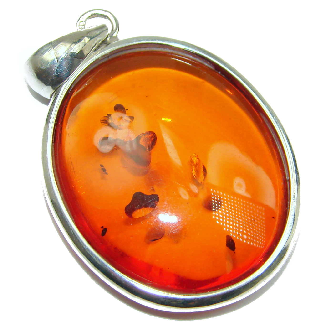 Natural Baltic Amber .925 Sterling Silver handmade Pendant