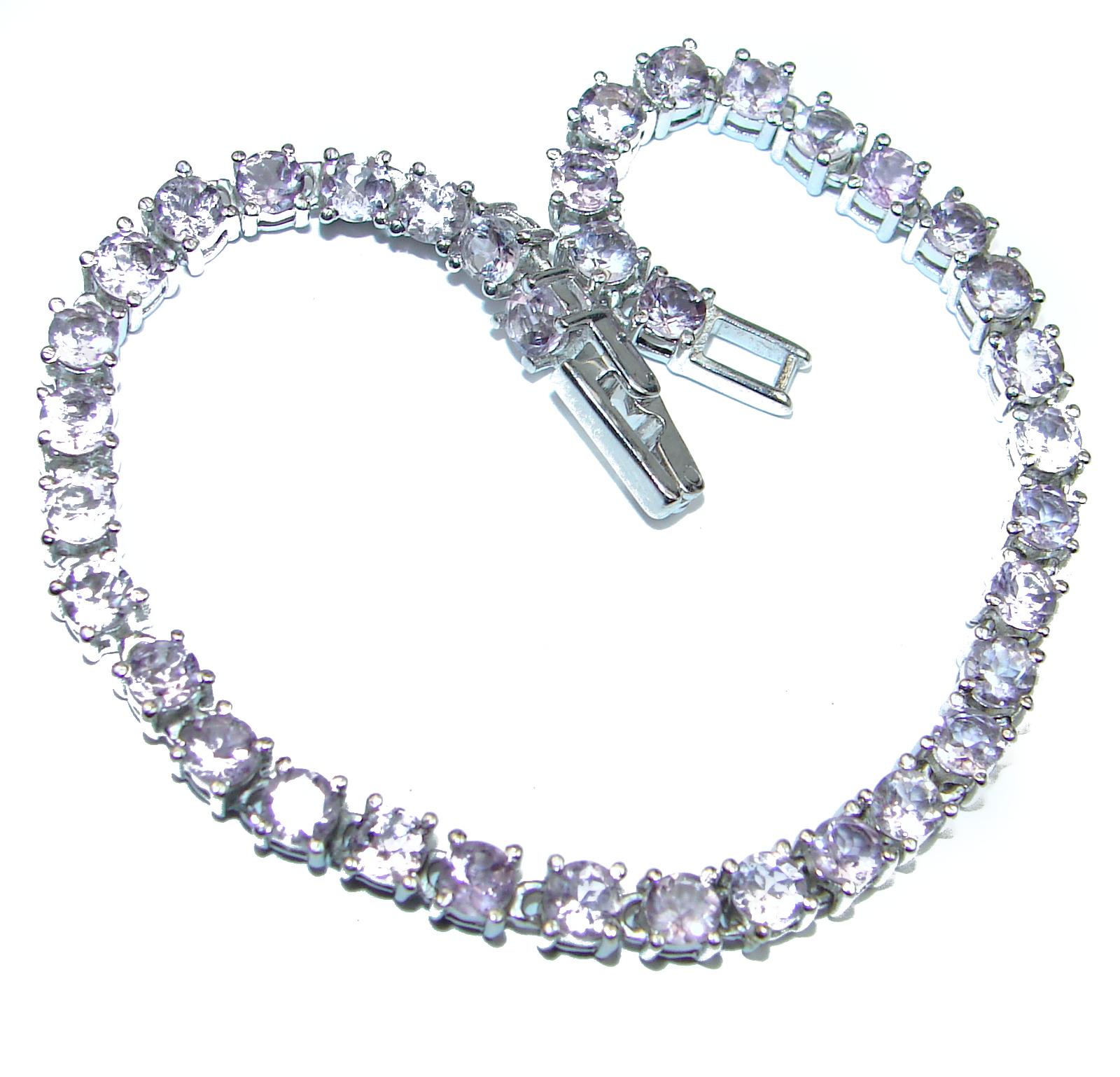 Stunning genuine Amethyst .925 Sterling Silver handmade Bracelet