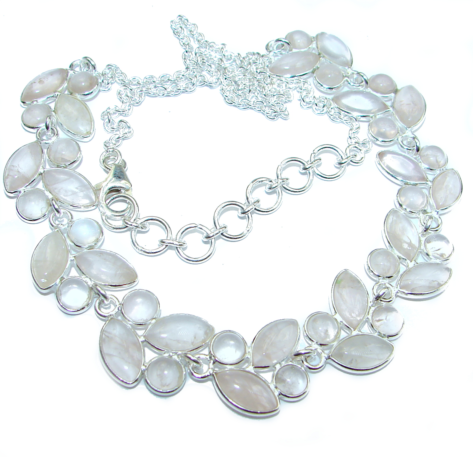 New Universe Genuine Rose Quartz .925 Sterling Silver handmade necklace
