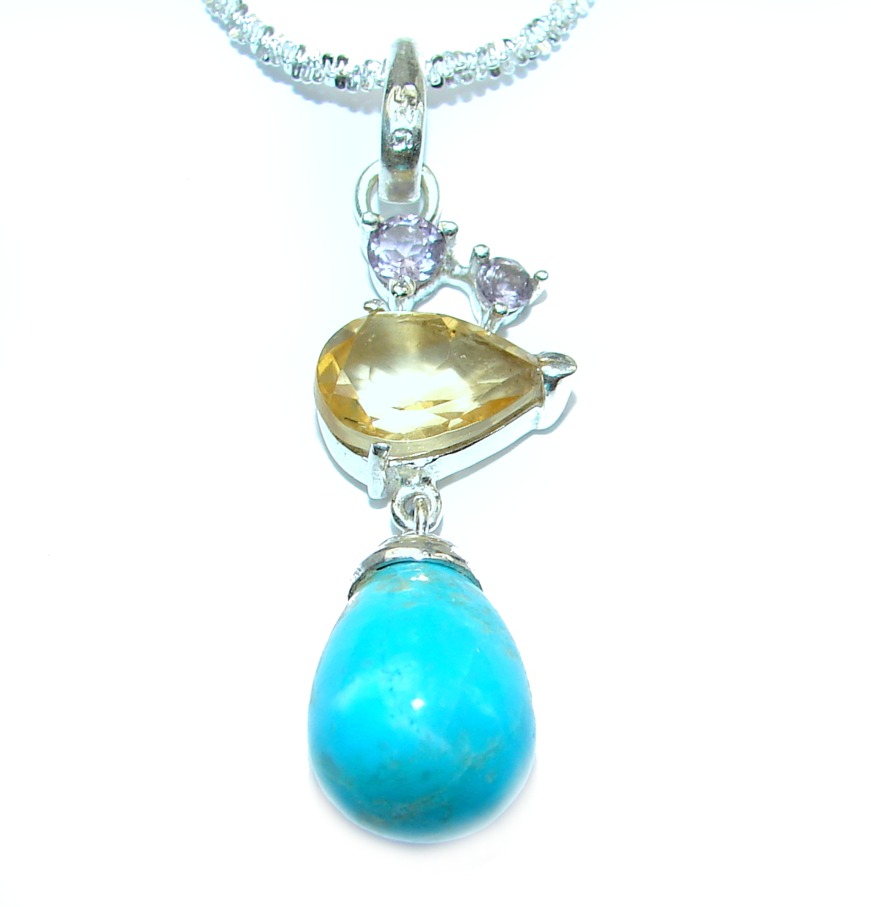 Sleeping Beauty Turquoise .925 Sterling Silver handcrafted necklace