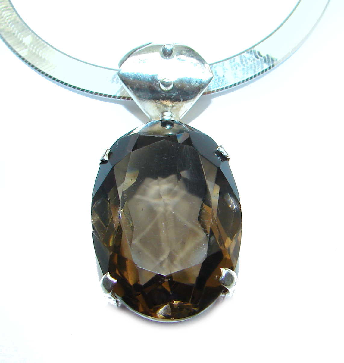 Cleopatra Smoky Topaz .925 Sterling Silver handmade necklace