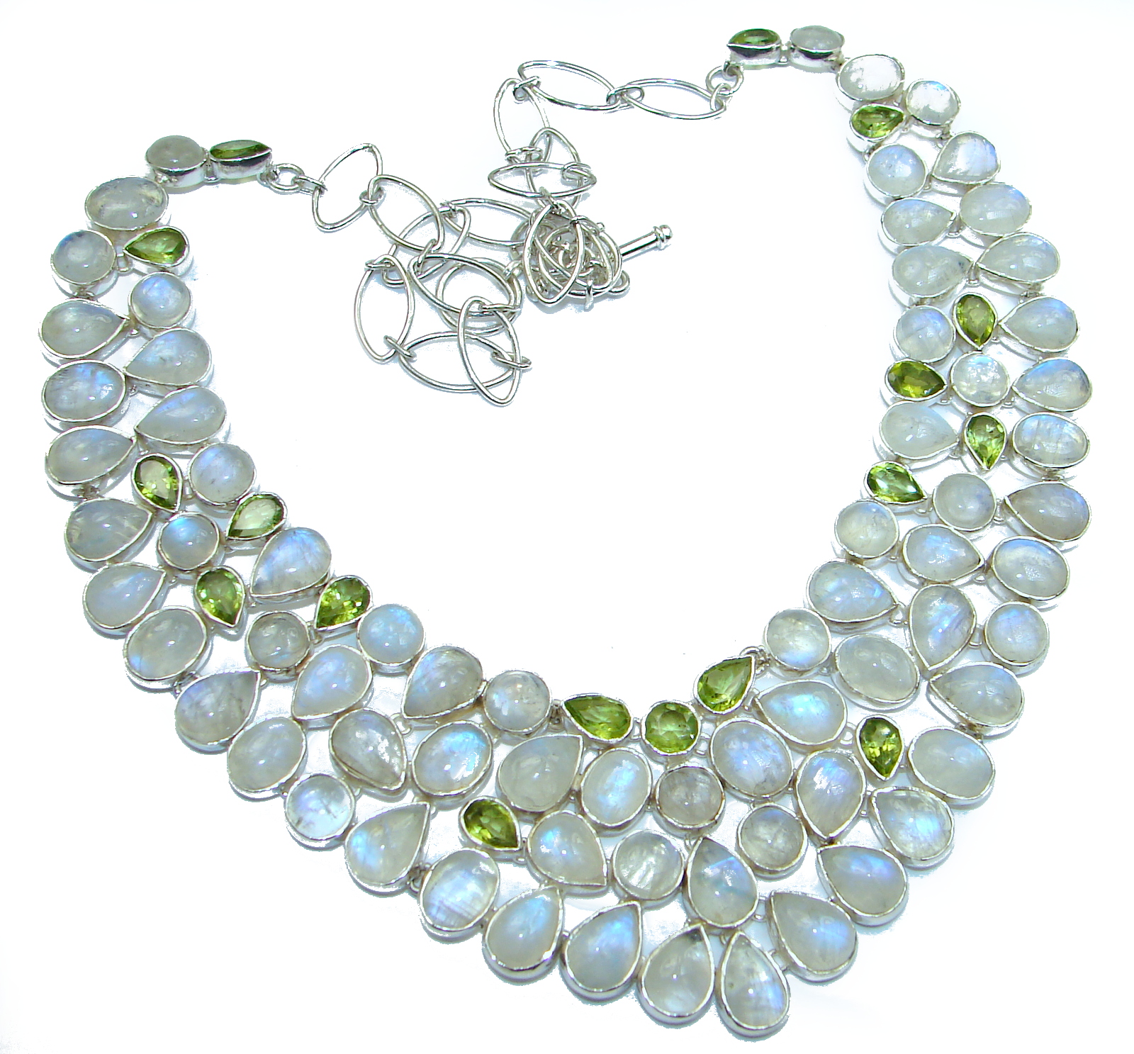 Drops of the Rain genuine Moonstone .925 Sterling Silver handcrafted necklace