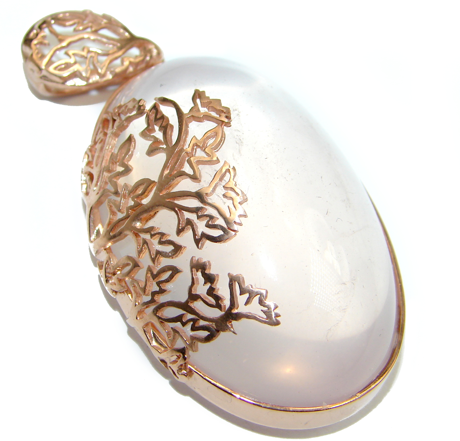 Huge Pink Power 169ct Rose Quartz .925 Sterling Silver handcrafted Pendant