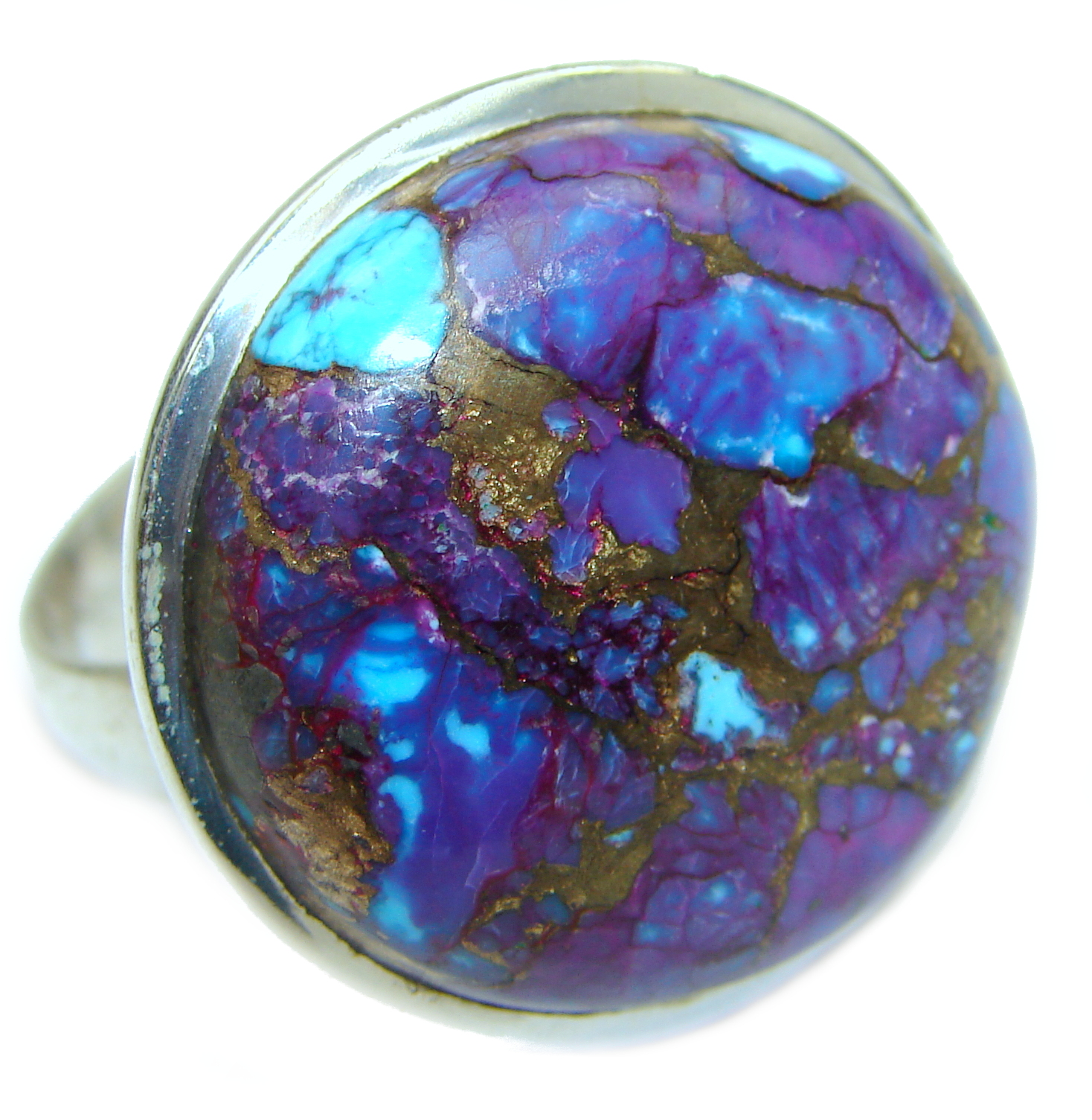 Huge Purple Turquoise .925 Sterling Silver ring; s. 11 1/4