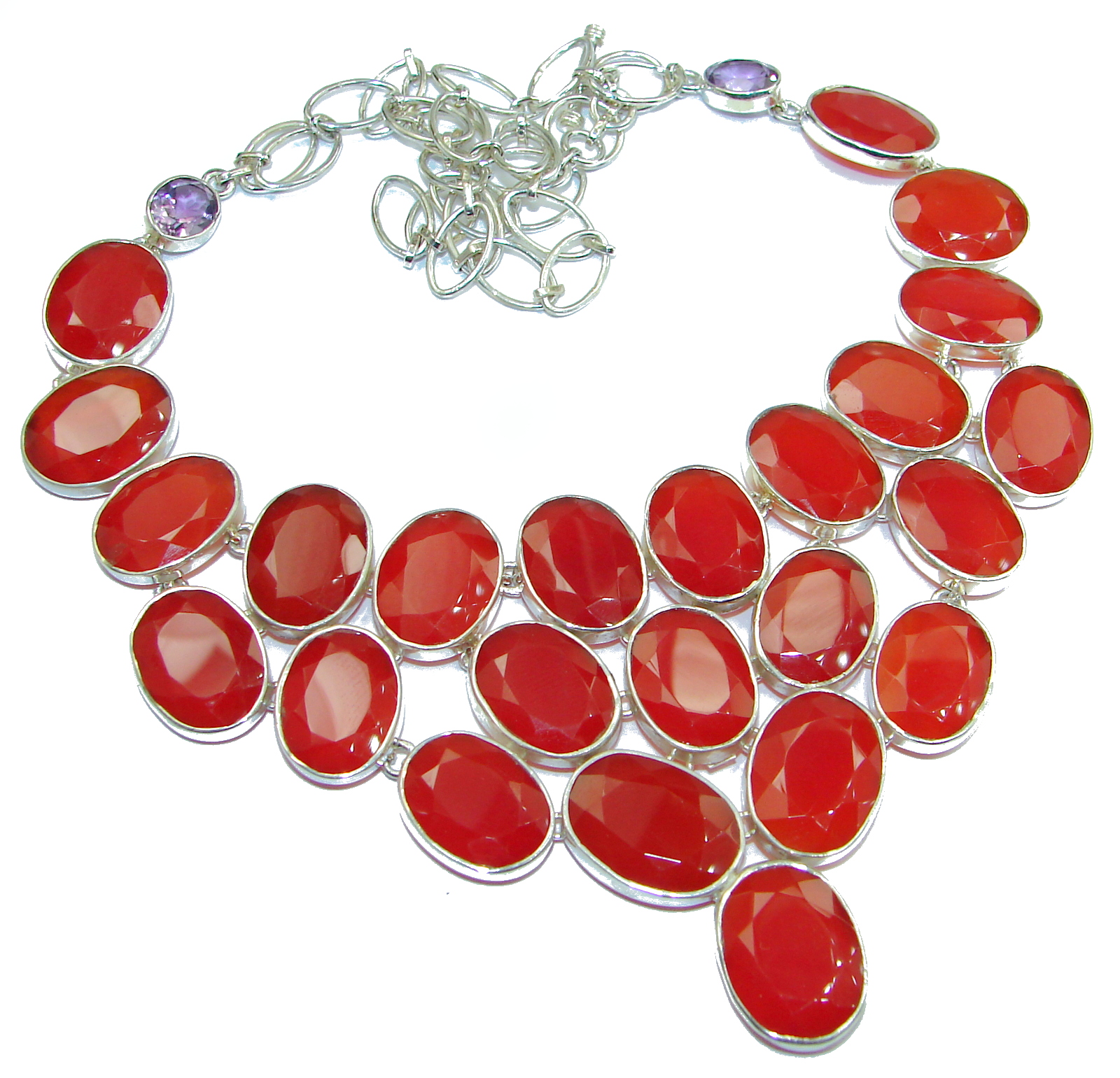 Jumbo Natural Bold Carnelian .925 Sterling Silver handmade Necklace
