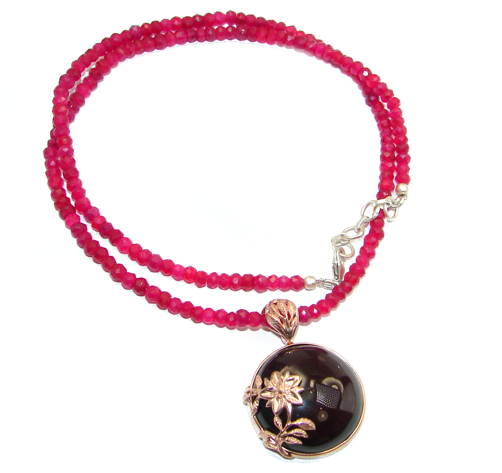 New Universe Genuine Garnet .925 Sterling Silver handmade necklace