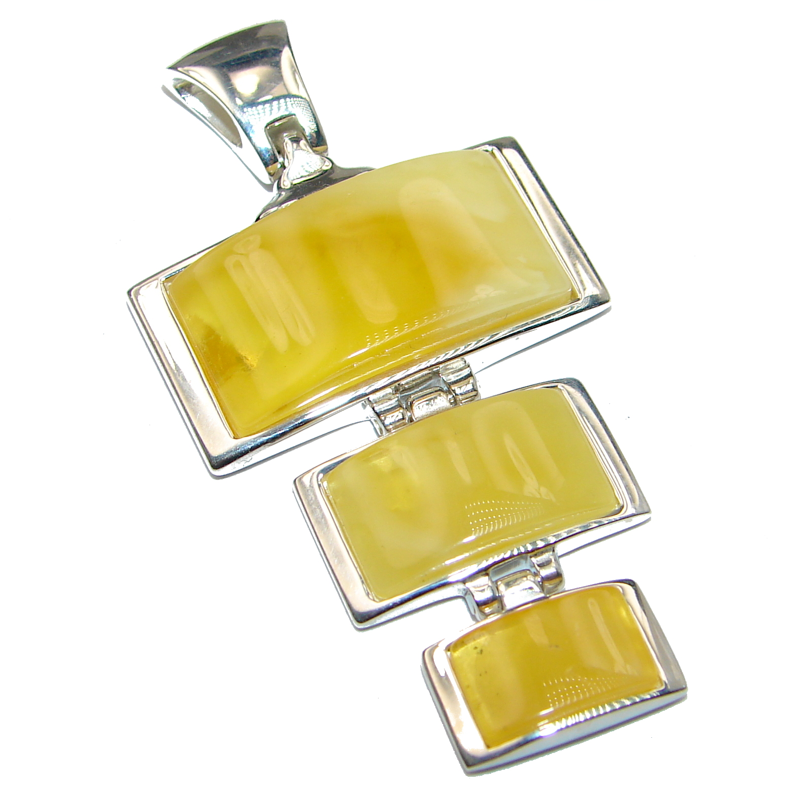 Natural Baltic butterscotch Amber .925 Sterling Silver handmade Pendant