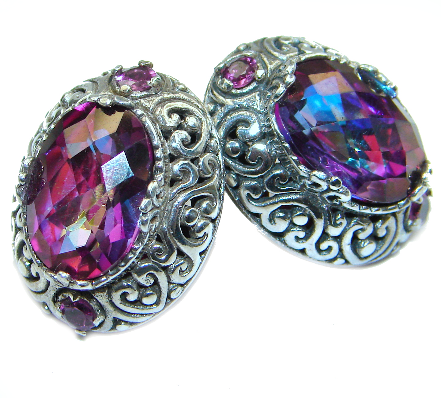 Purple Rain Magic Topaz .925 Sterling Silver handmade earrings