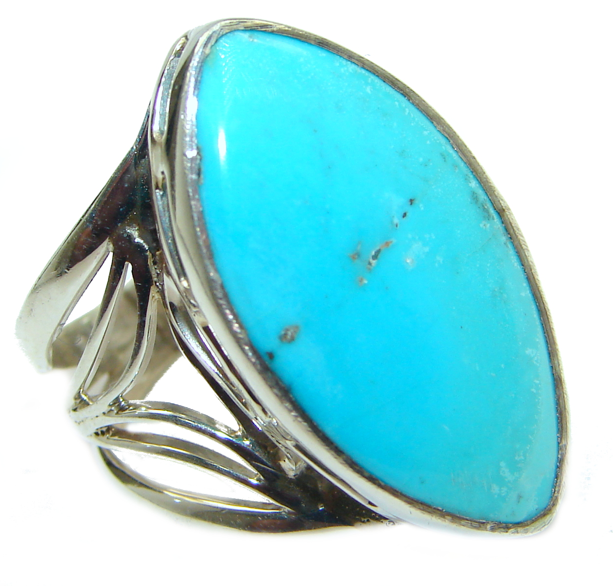 Genuine Sleeping Beauty Turquoise .925 Sterling Silver handcrafted Ring size 8