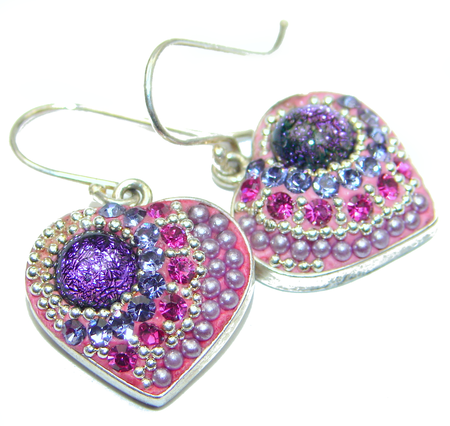 Handcrafted In Mexico Dichroic Glass .925 Sterling Silver handcrafted earrings