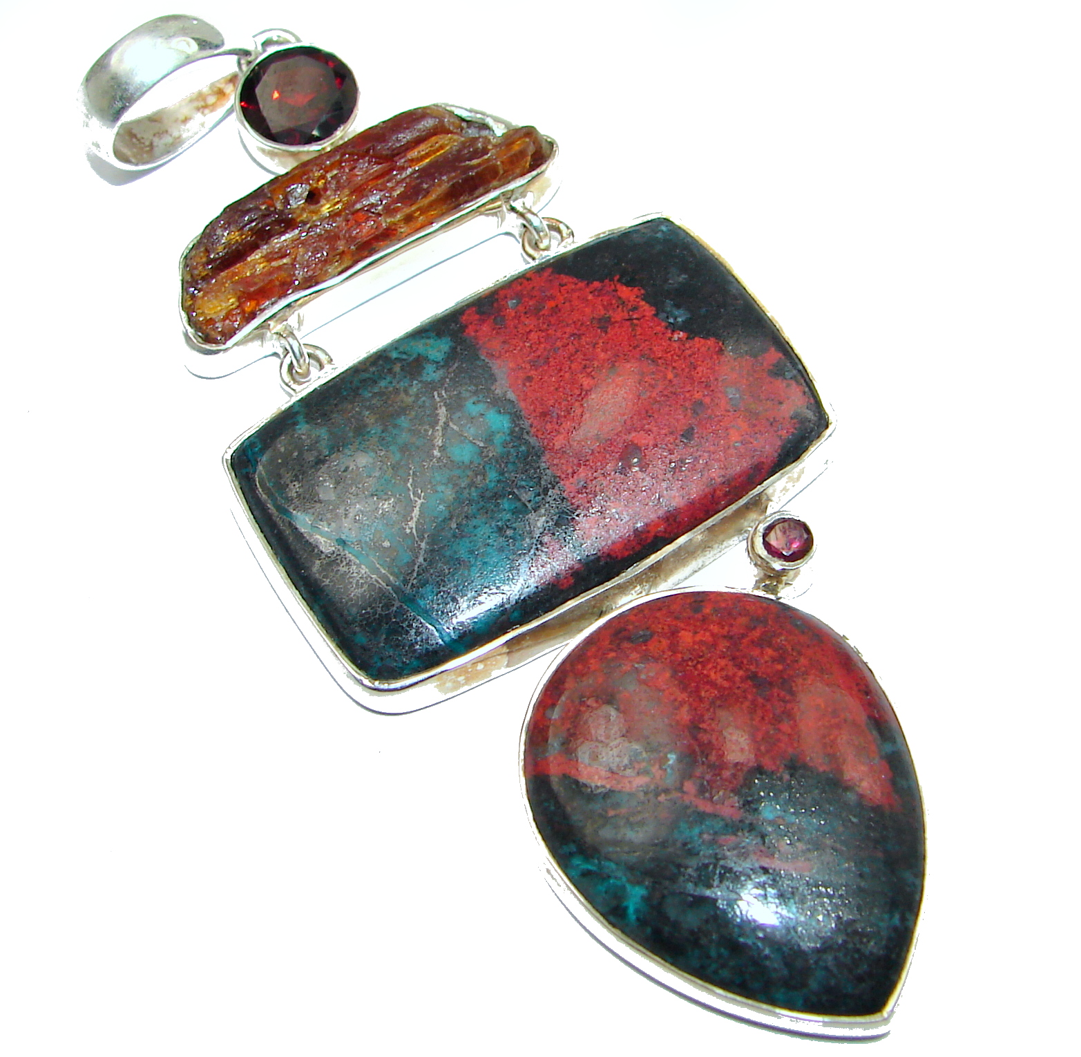 Unique Natural Sonora Jasper .925 Sterling Silver handmade Pendant