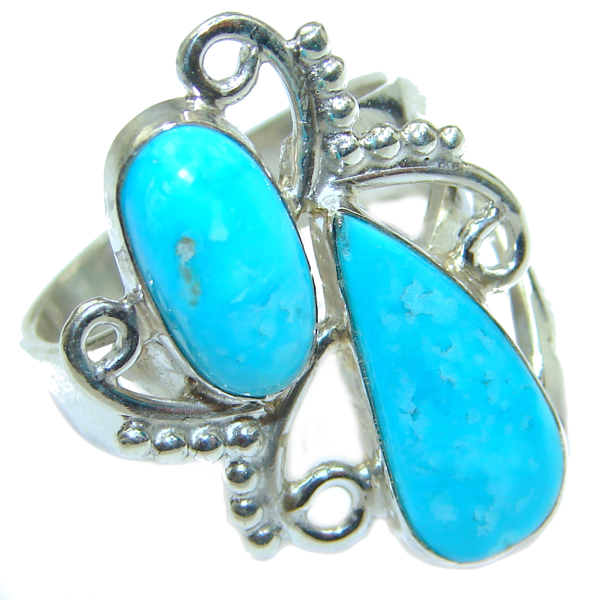 Genuine Sleeping Beauty Turquoise .925 Sterling Silver handcrafted Ring size 7