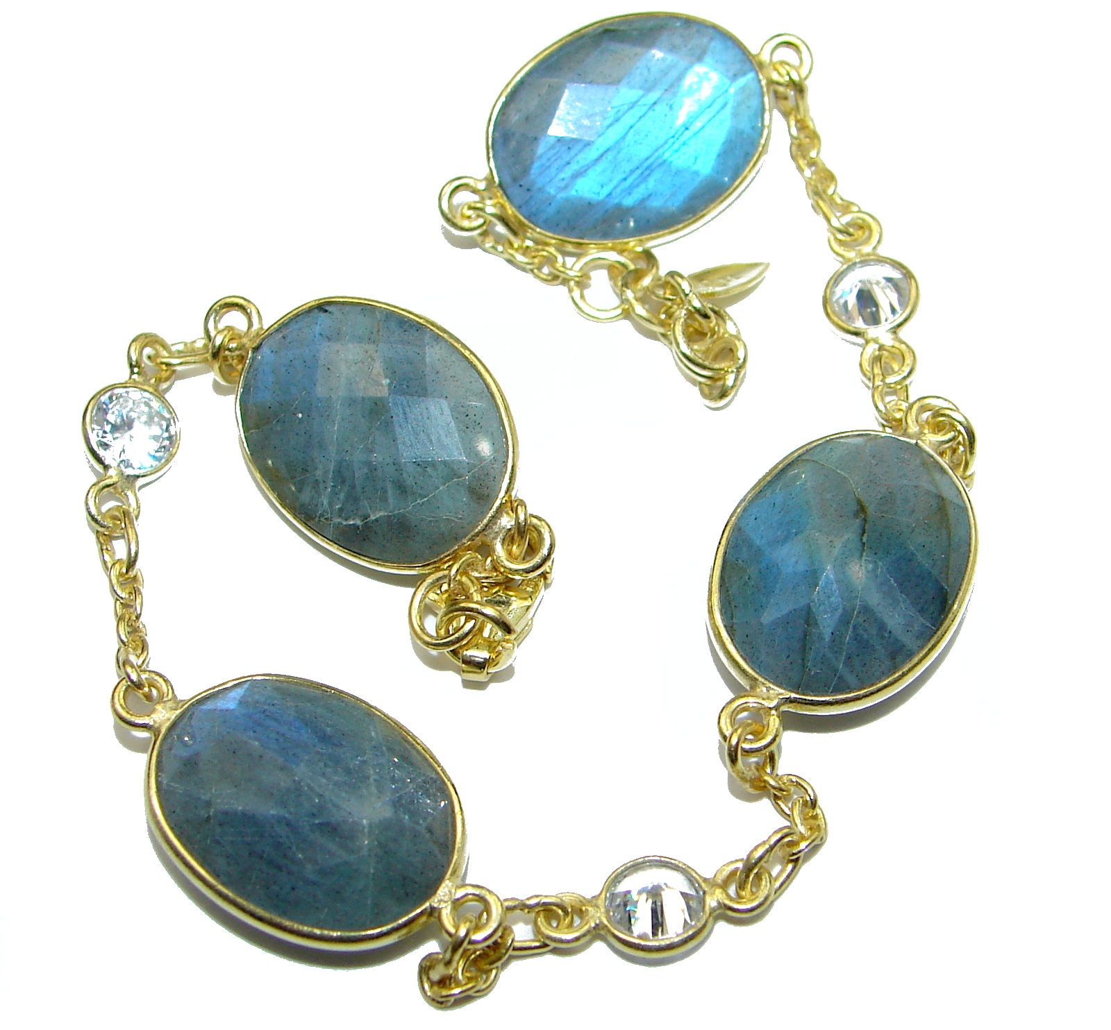 The Highest Quality Fire Labradorite .925 Sterling Silver handcrafted Bracelet