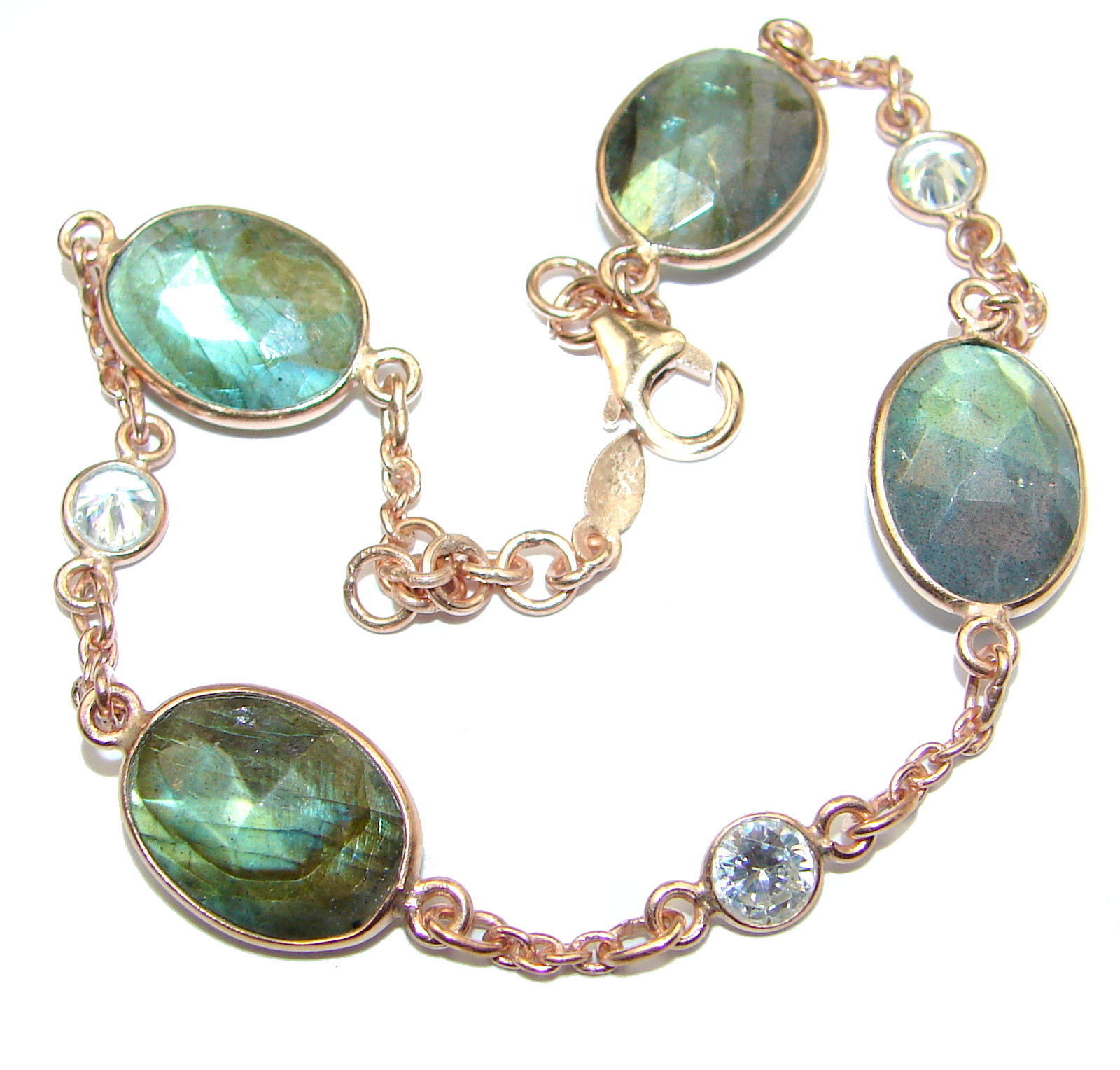 The Highest Quality Fire Labradorite .925 Sterling Silver handcrafted Bracelet