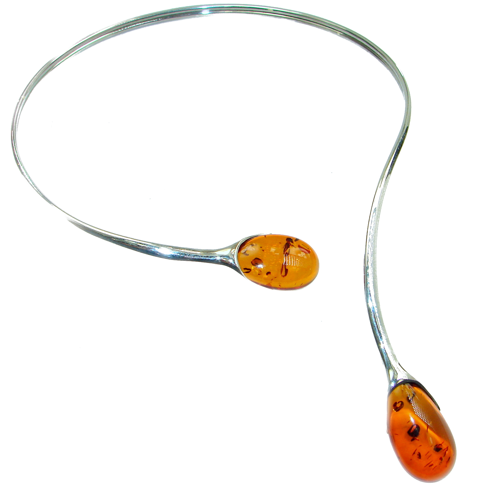 You and Me HUGE Natural Polish Amber .925 Sterling Silver handcrafted necklace