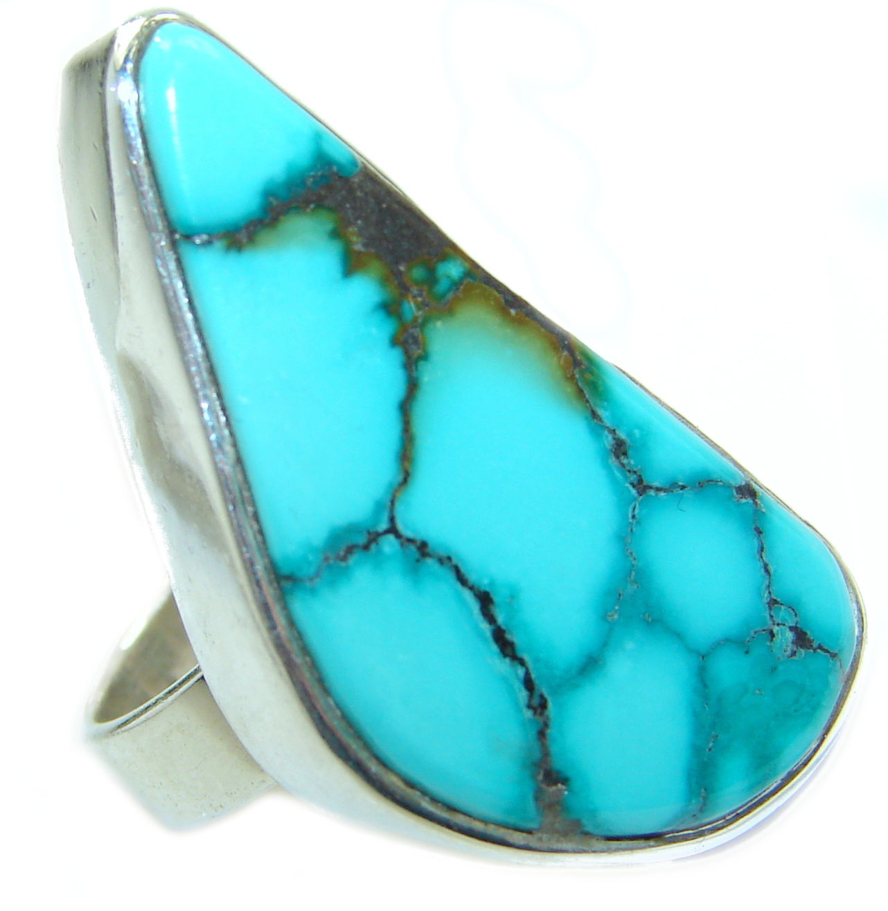 Genuine Beauty Turquoise .925 Sterling Silver handcrafted Ring size 6