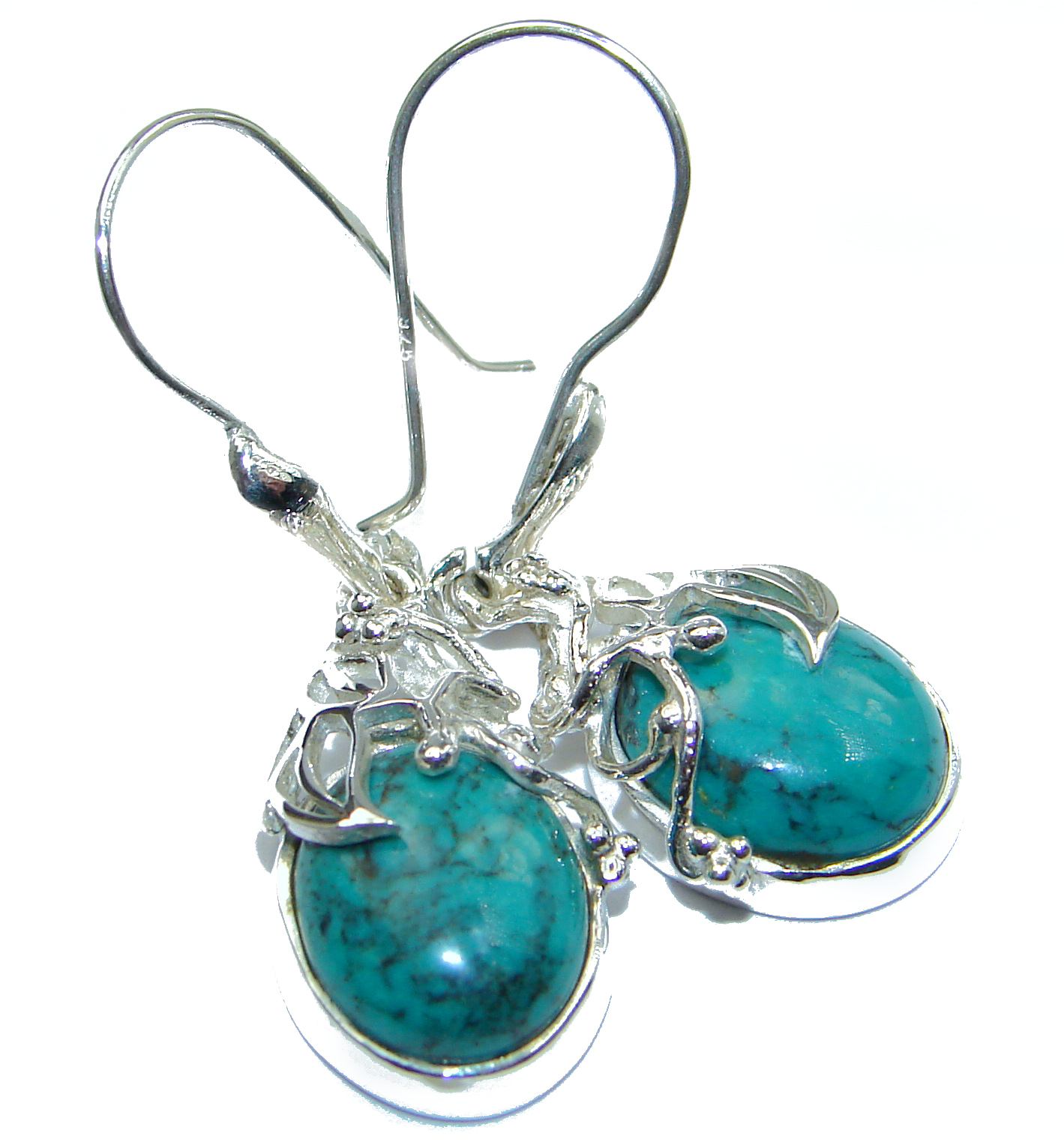 Turquoise .925 Sterling Silver handmade Earrings