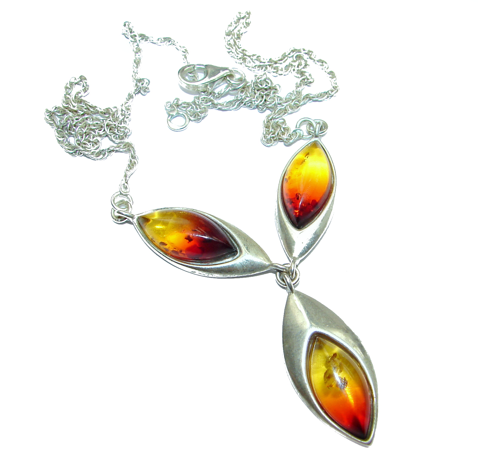Natural Polish Amber .925 Sterling Silver handcrafted necklace