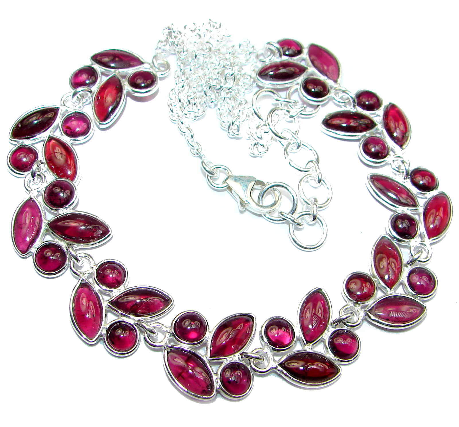 New Universe Genuine Garnet .925 Sterling Silver handmade necklace