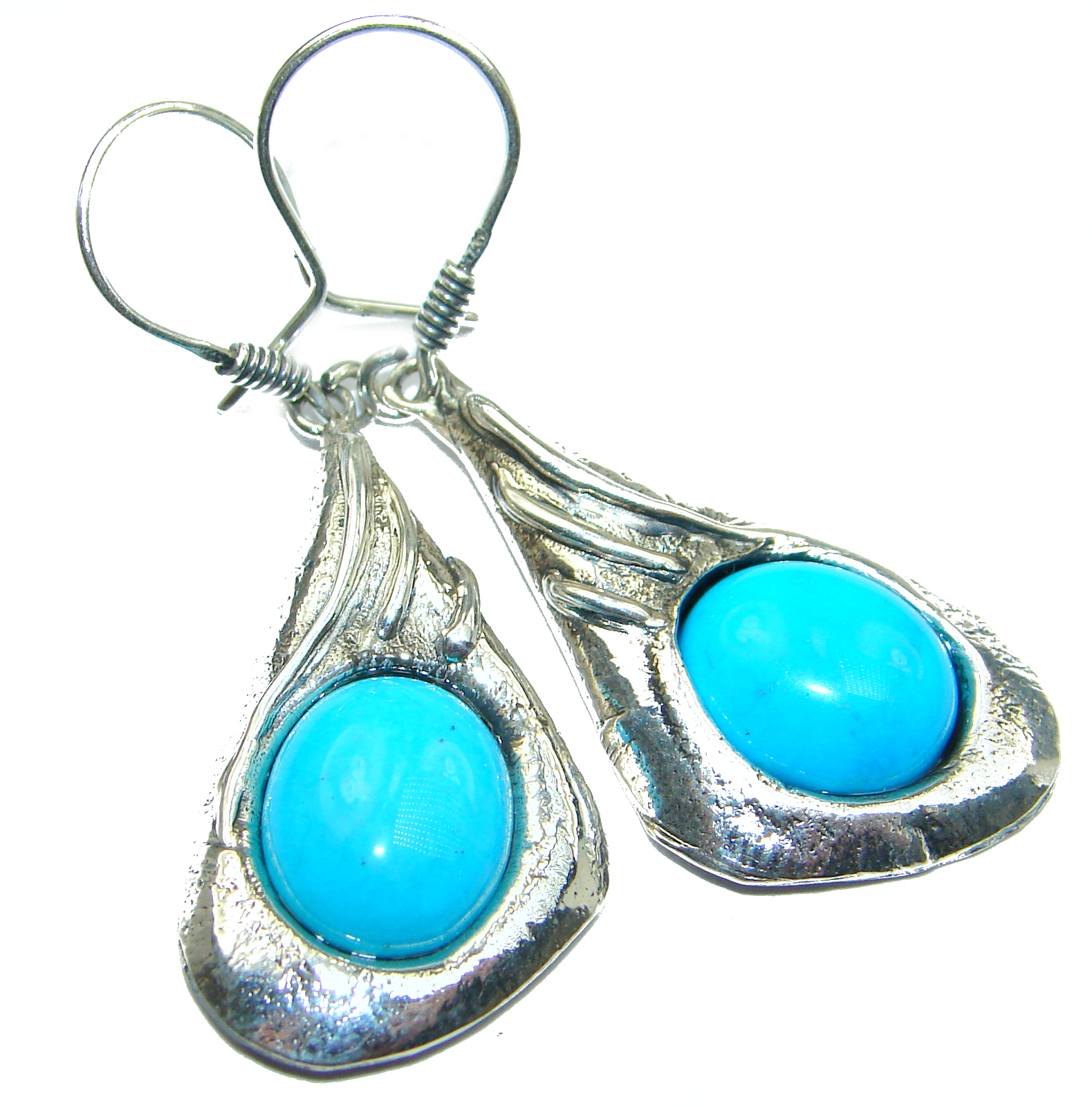 Genuine Sleeping Beauty Turquoise .925 Sterling Silver handmade earrings