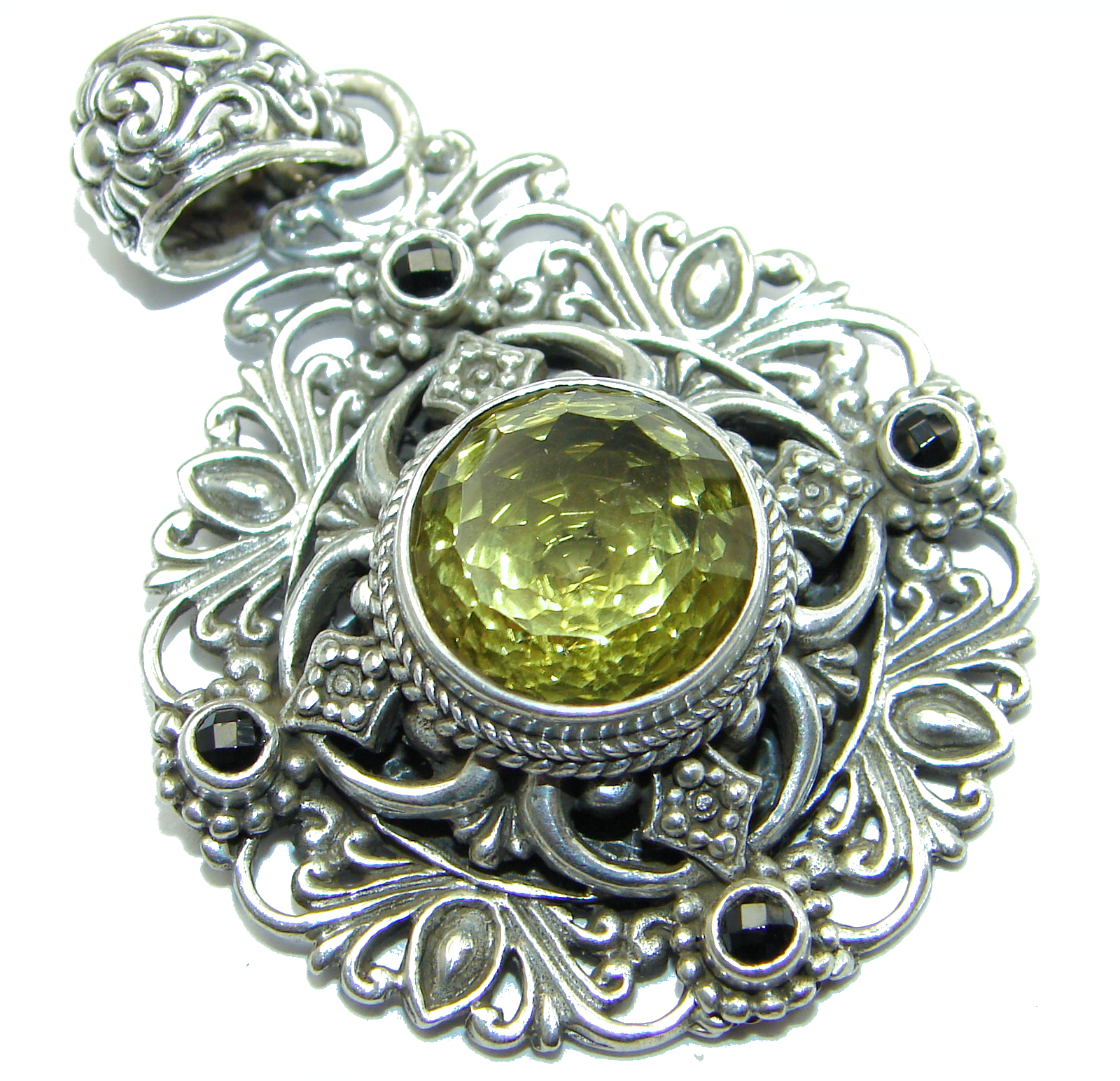 Amazing Celtic Design Peridot .925 Sterling Silver handcrafted Pendant