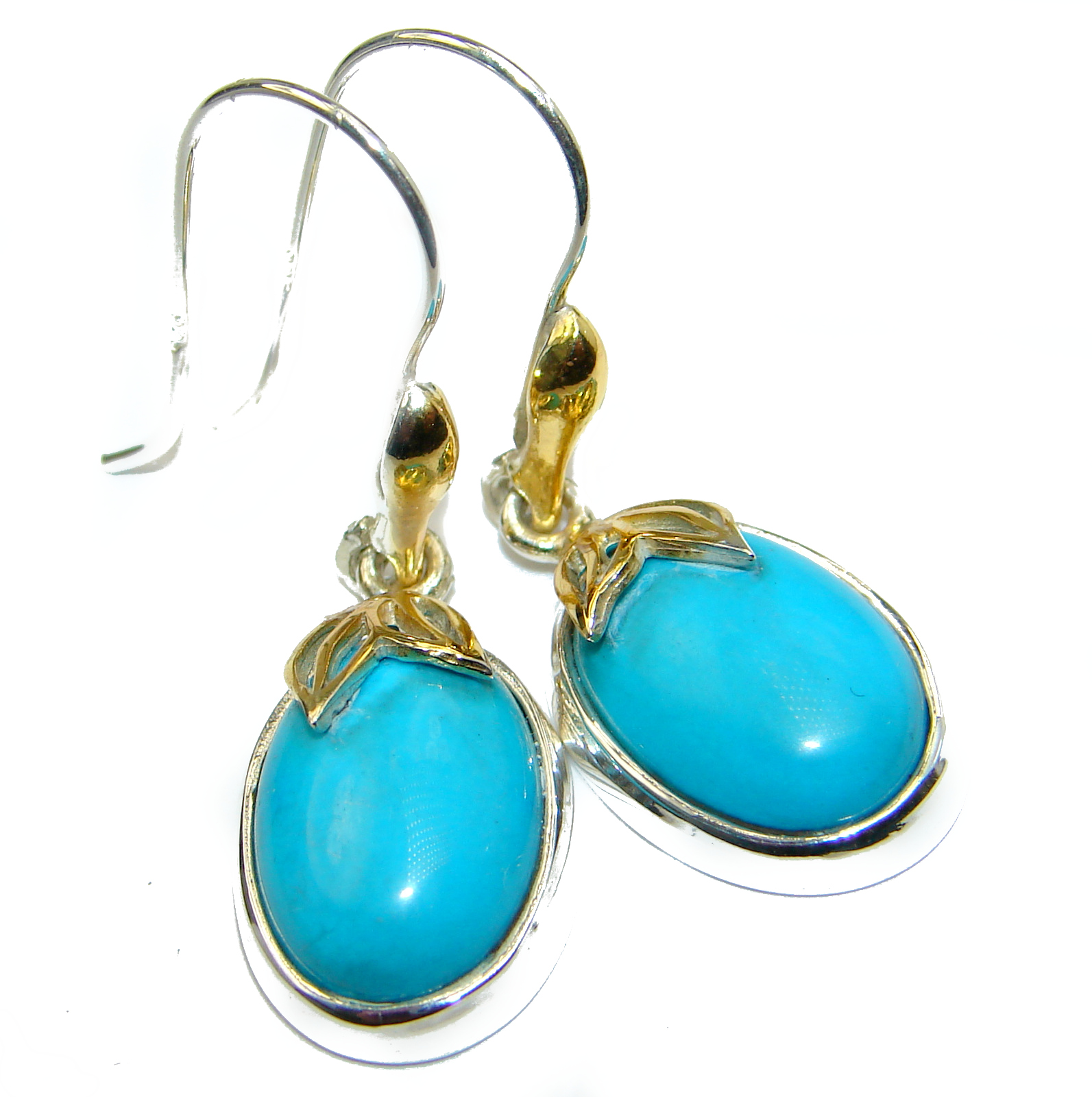 Genuine Sleeping Beauty Turquoise .925 Sterling Silver handcrafted Earrings