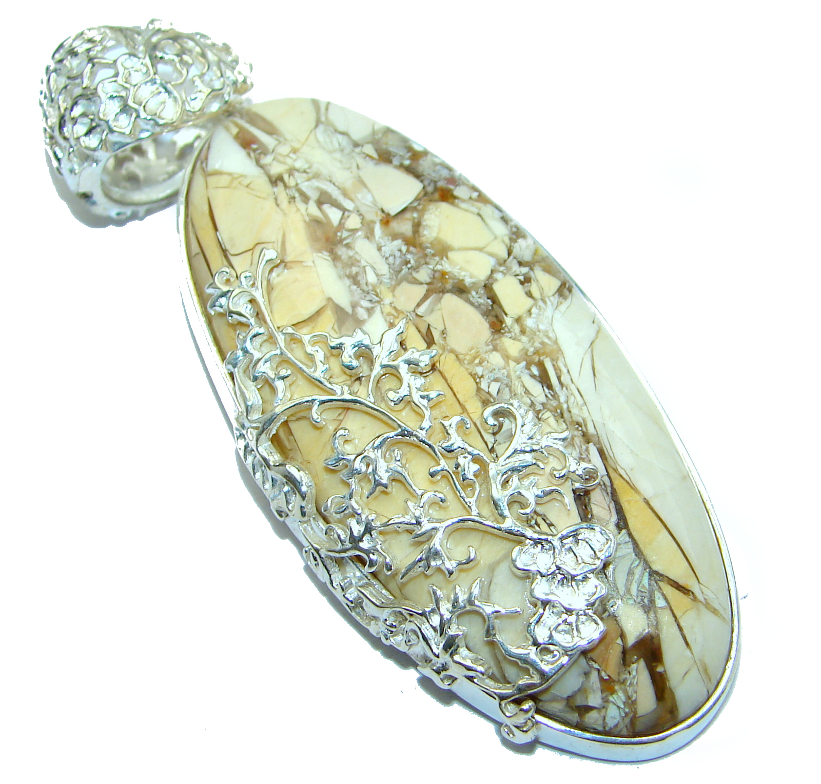Australian Bracciated Mookaite Jasper .925 Sterling Silver handcrafted pendant