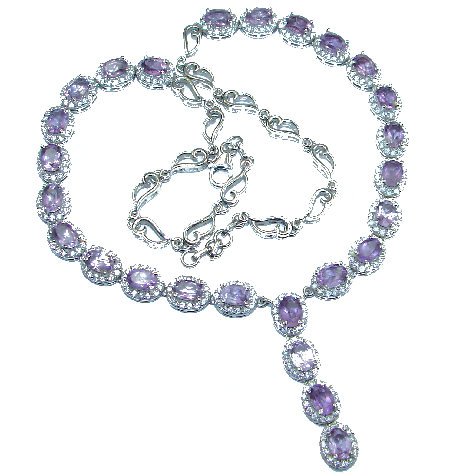Sublime genuine Green Amethyst .925 Sterling Silver handcrafted necklace