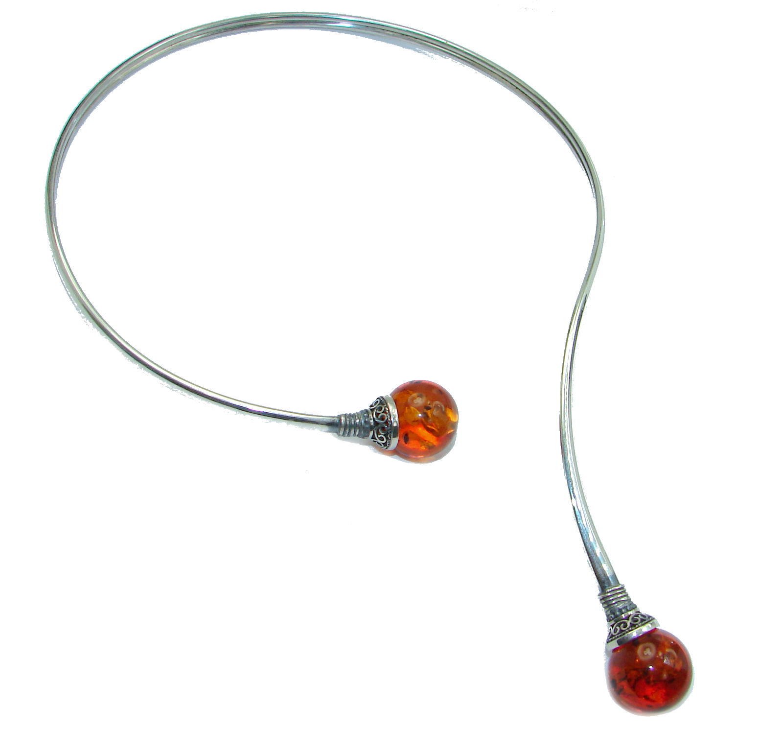 You and Me HUGE Natural Polish Amber .925 Sterling Silver handcrafted necklace