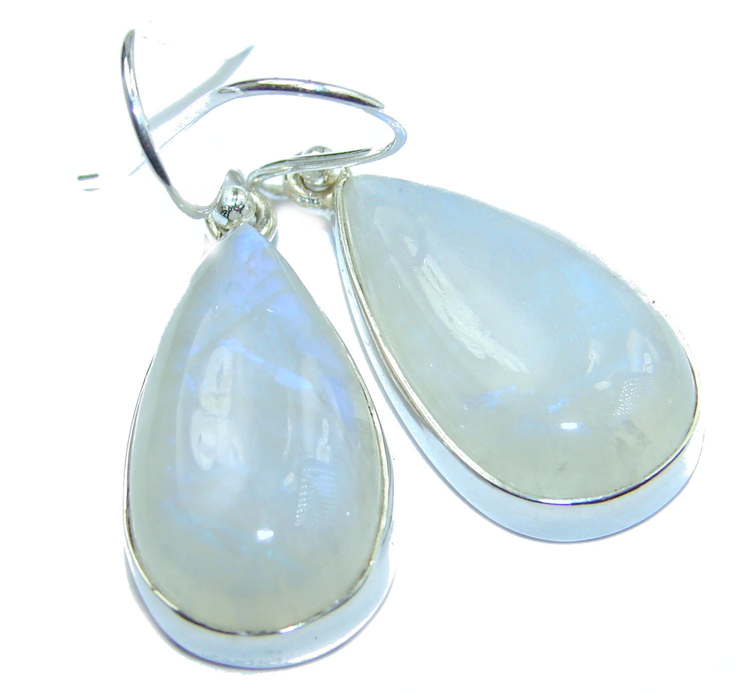 Classic Design White Moonstone .925 Sterling Silver earrings