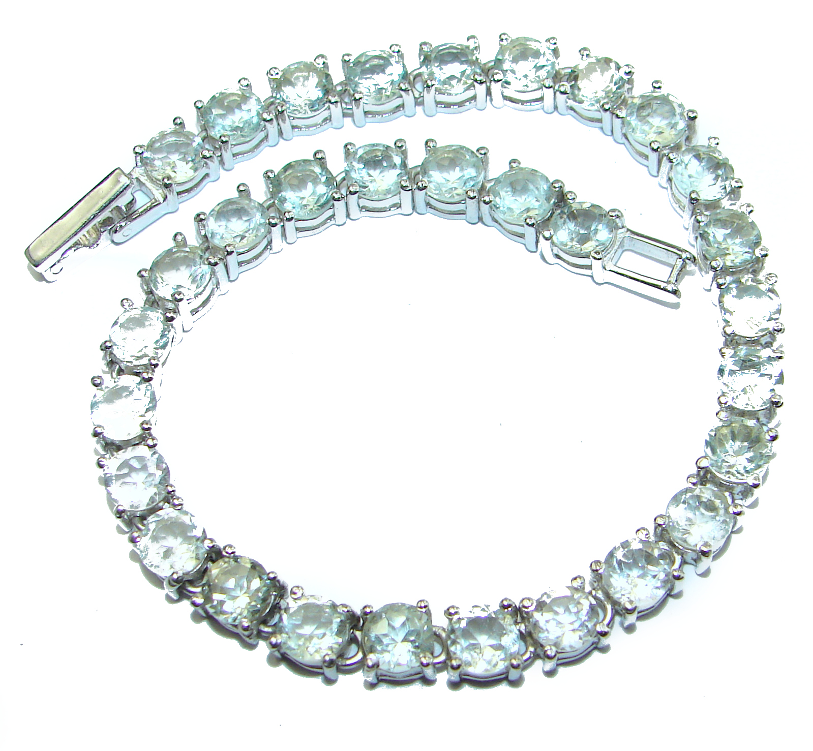 Authentic Swiss Blue Topaz .925 Sterling Silver handmade Bracelet
