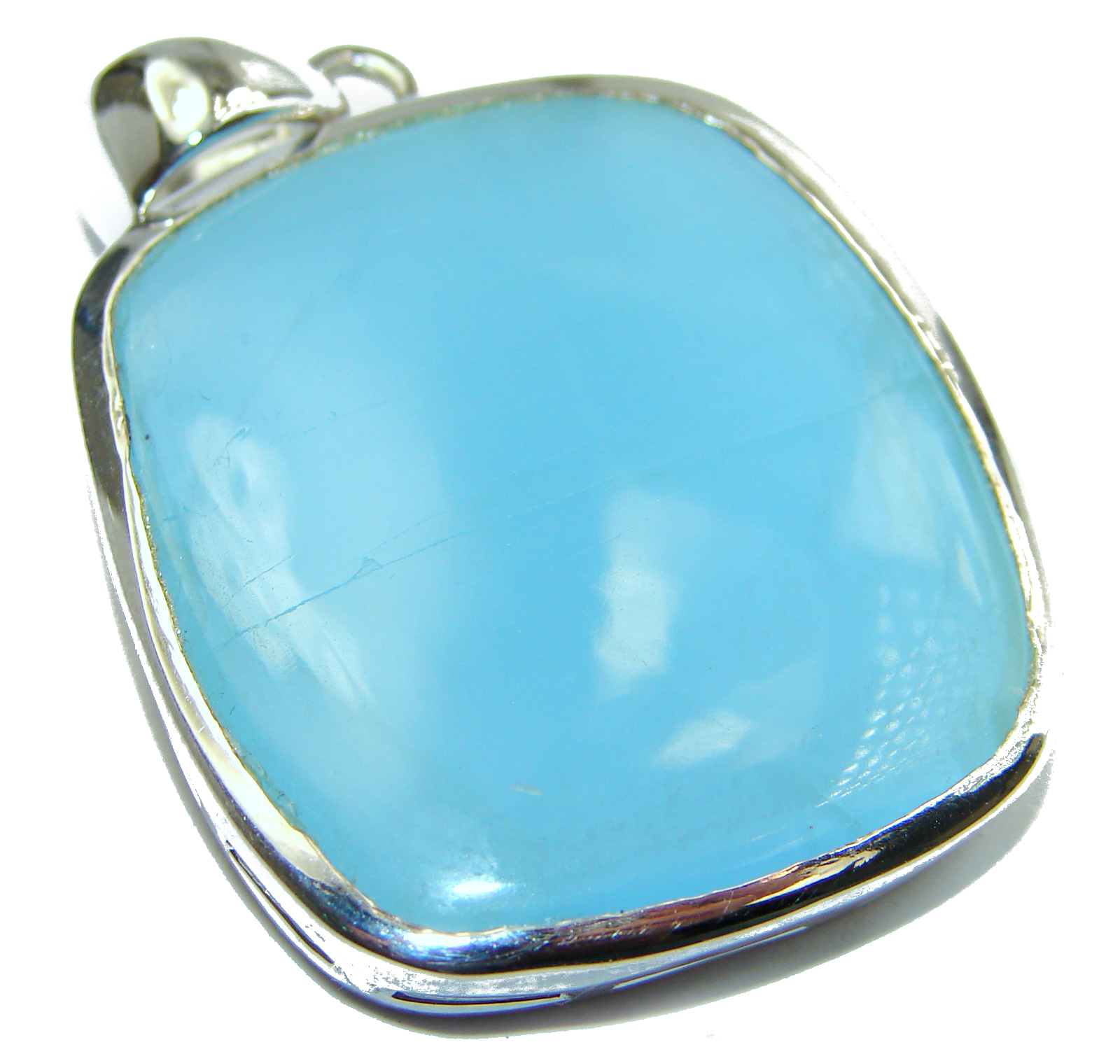 Genuine 43.5 ct Aquamarine .925 Sterling Silver handmade Pendant
