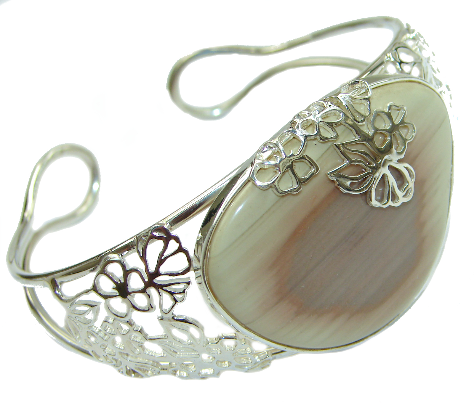 Bohemian Style Excellent quality Imperial Jasper .925 Sterling Silver Bracelet / Cuff