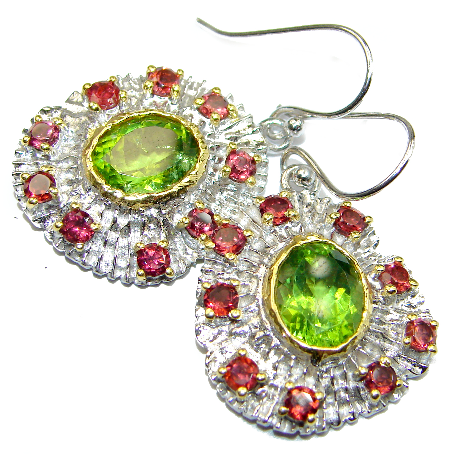 Authentic Peridot .925 Sterling Silver handmade earrings