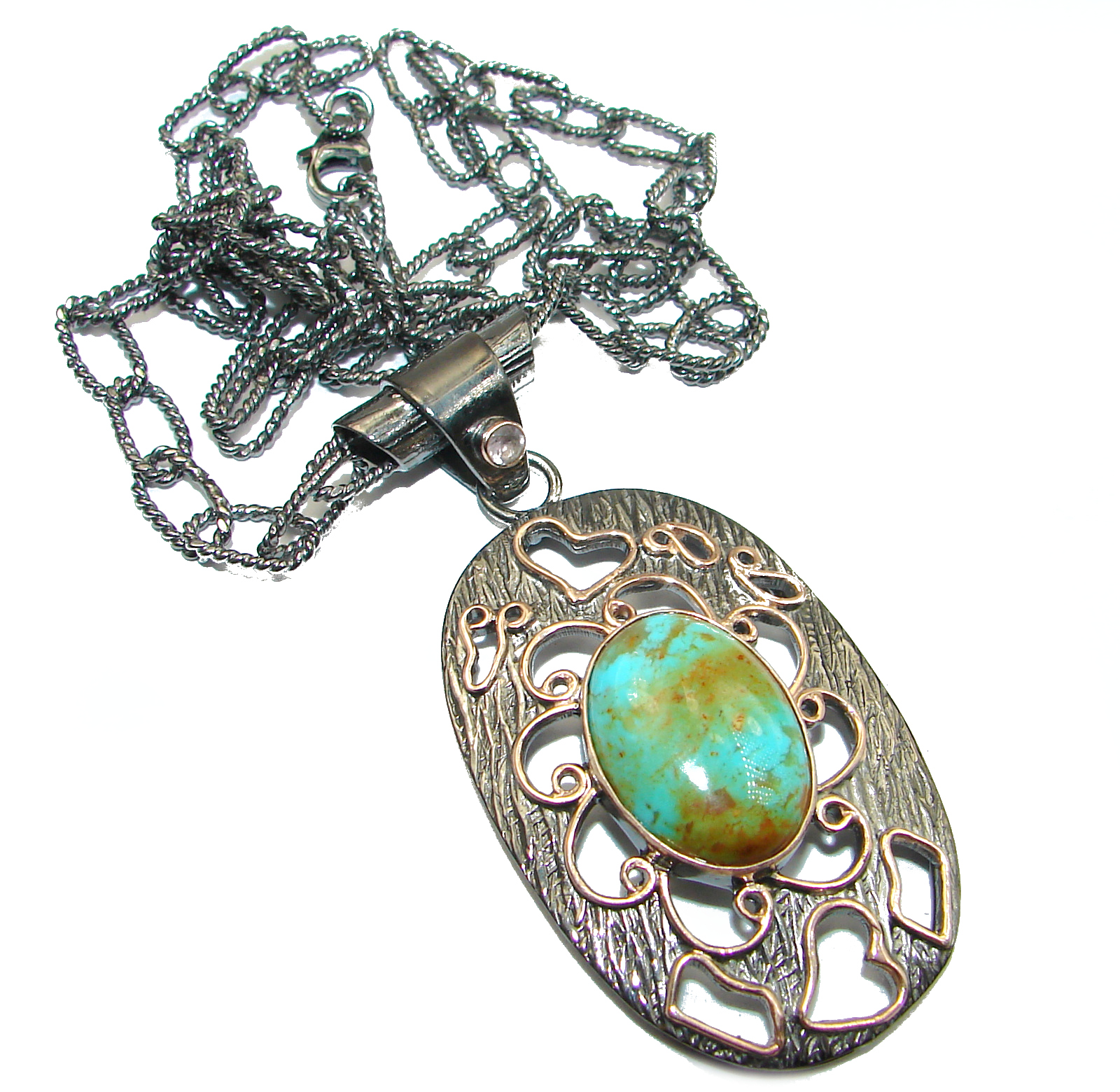 Carico Lake Royston Turquoise .925 Sterling Silver handcrafted necklace