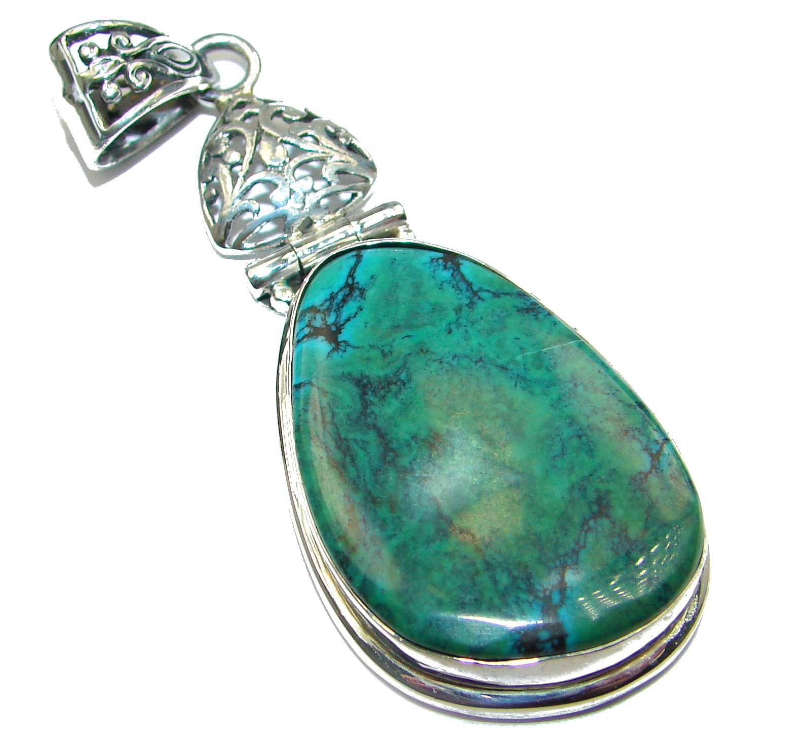Carico Lake Royston Turquoise .925 Sterling Silver handcrafted pendant