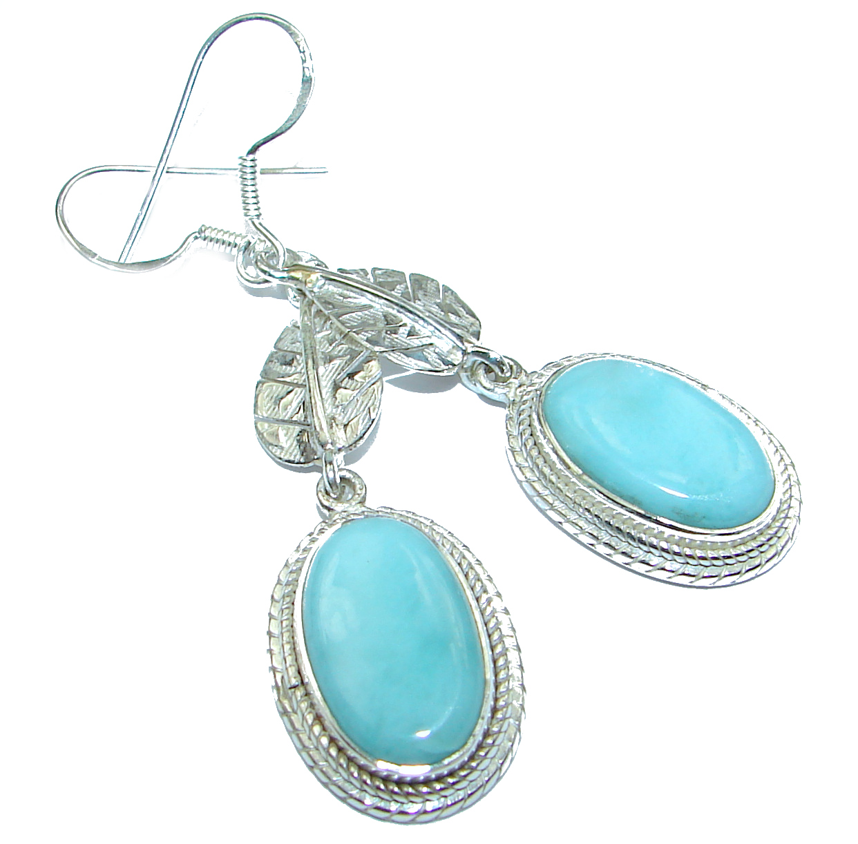 Genuine Blue Turquoise .925 Sterling Silver handcrafted earrings