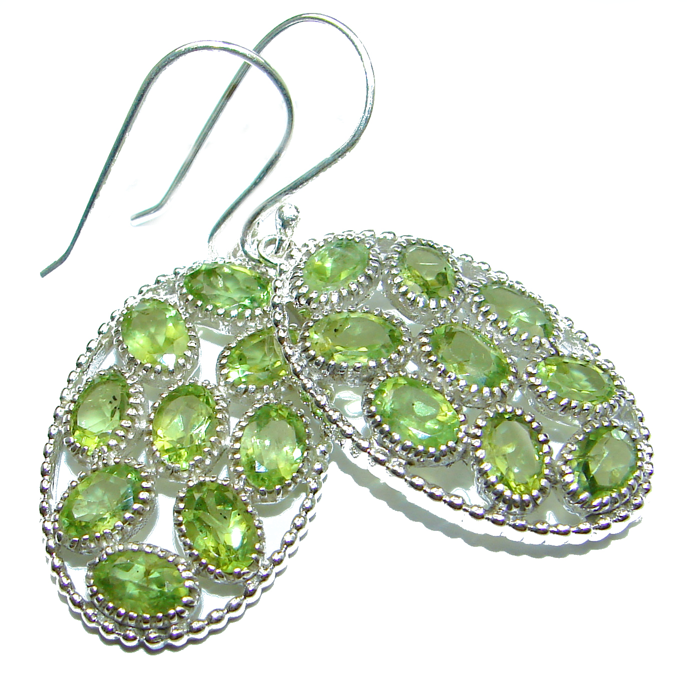 Authentic Peridot .925 Sterling Silver handmade earrings