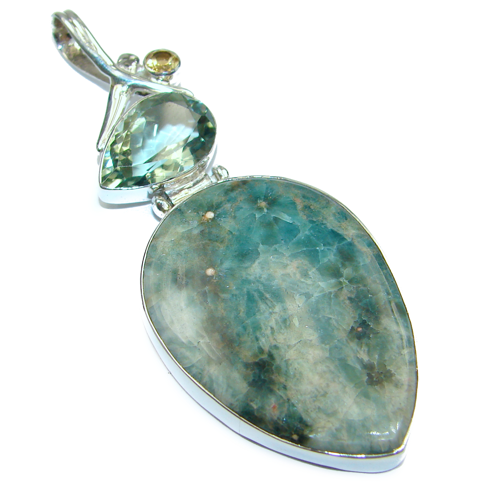 SENSATIONAL Ocean Jasper .925 Sterling Silver handmade pendant