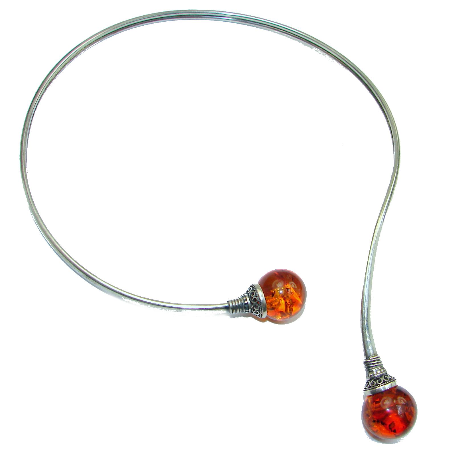 You and Me HUGE Natural Polish Amber .925 Sterling Silver handcrafted necklace