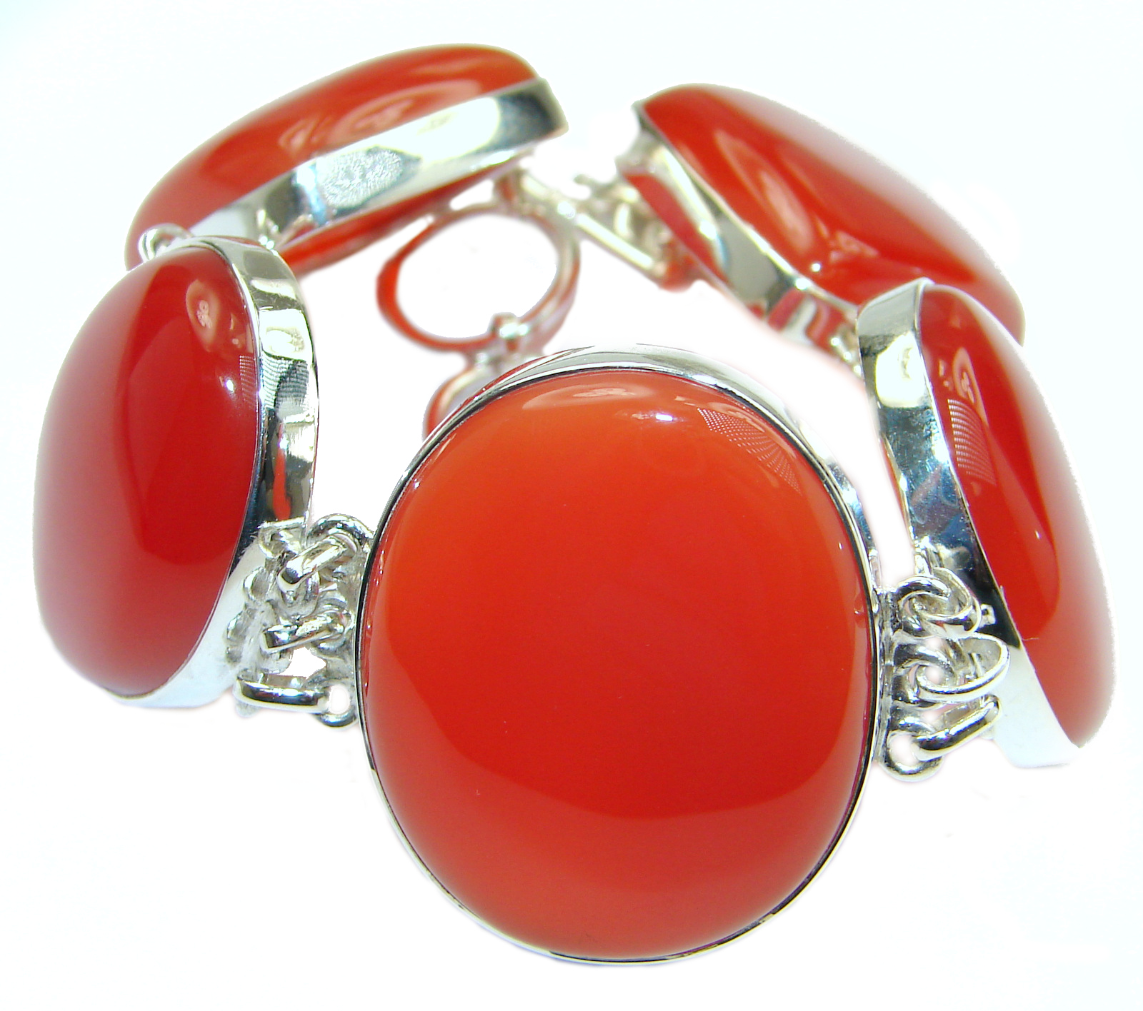 Secret Treasure Orange Carnelian .925 Sterling Silver handcrafted Bracelet