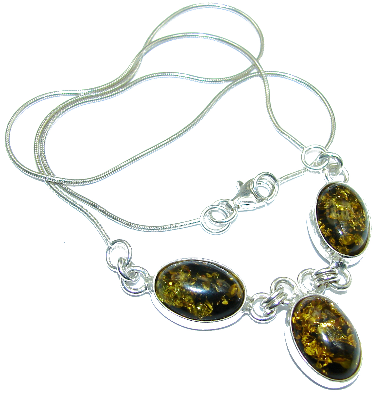 Natural Baltic Amber .925 Sterling Silver handcrafted necklace