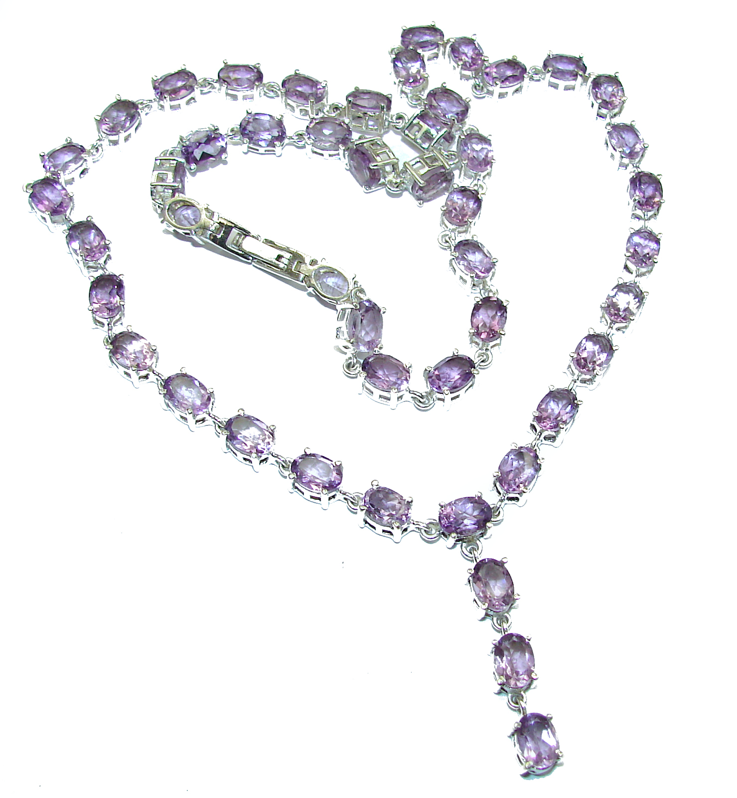 Sublime genuine Amethyst .925 Sterling Silver handcrafted necklace