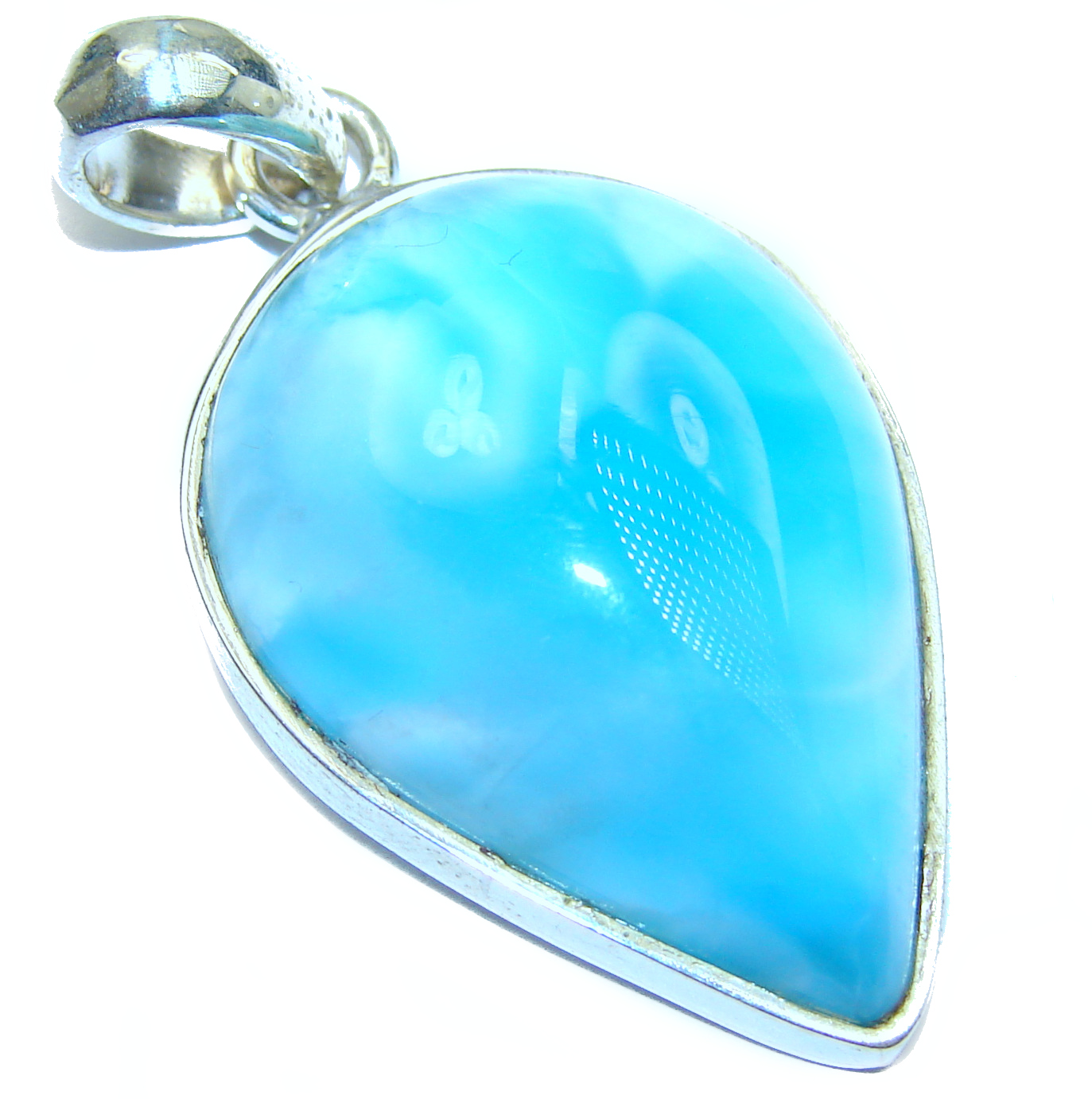 Perfectly Blue Larimar .925 Sterling Silver handmade pendant